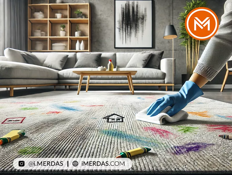 پاک کردن لکه ماژیک و مداد شمعی از روی فرش
