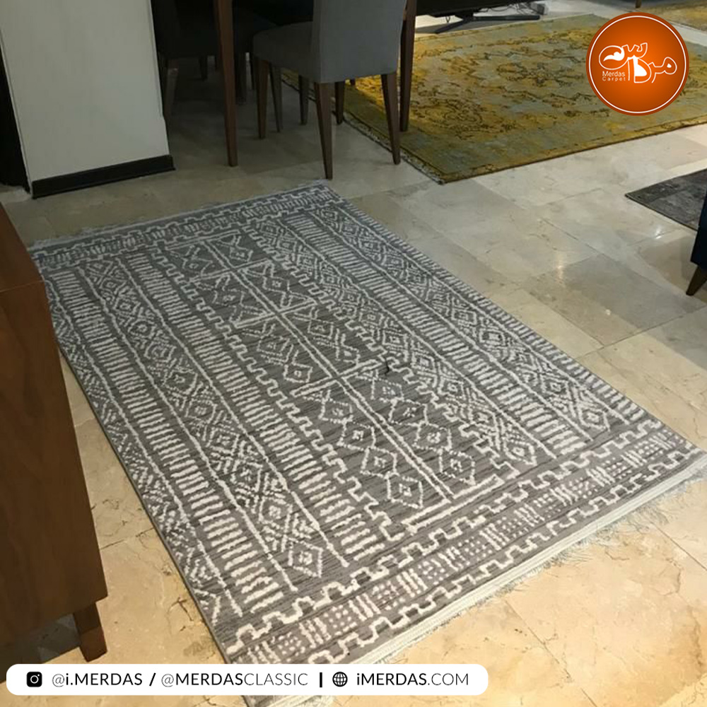 فرش آشپزخانه مراکشی کد 41271 زمینه طوسی
