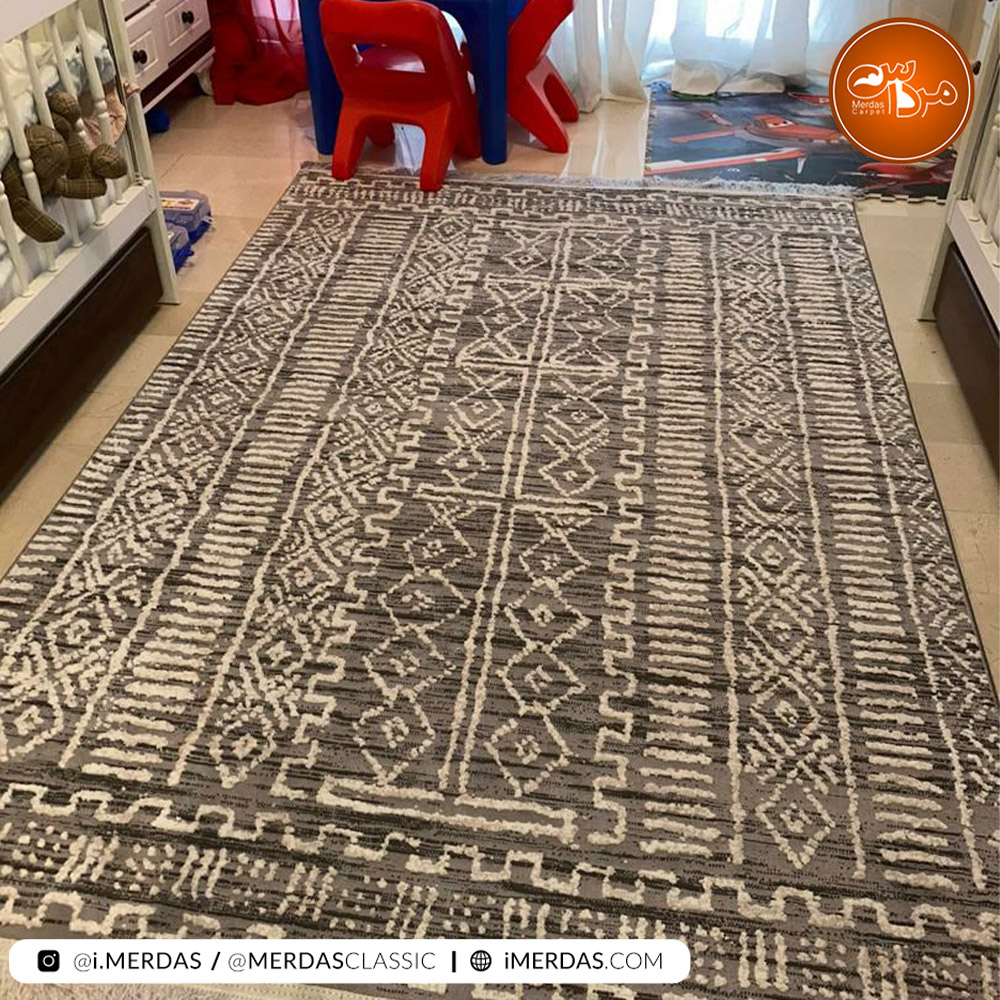 فرش آشپزخانه مراکشی کد 41271 زمینه طوسی