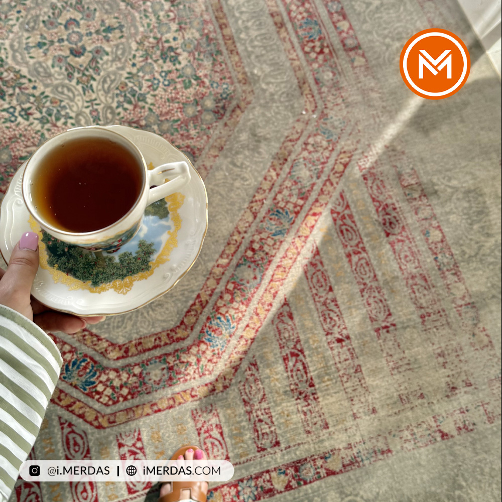 فرش وینتیج hr کد 181 زمینه تمام رنگ