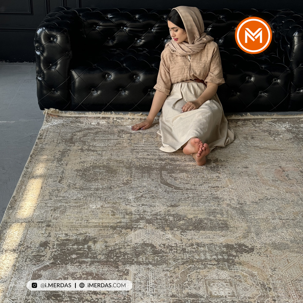 فرش وینتیج mc کد 43 زمینه تمام رنگ