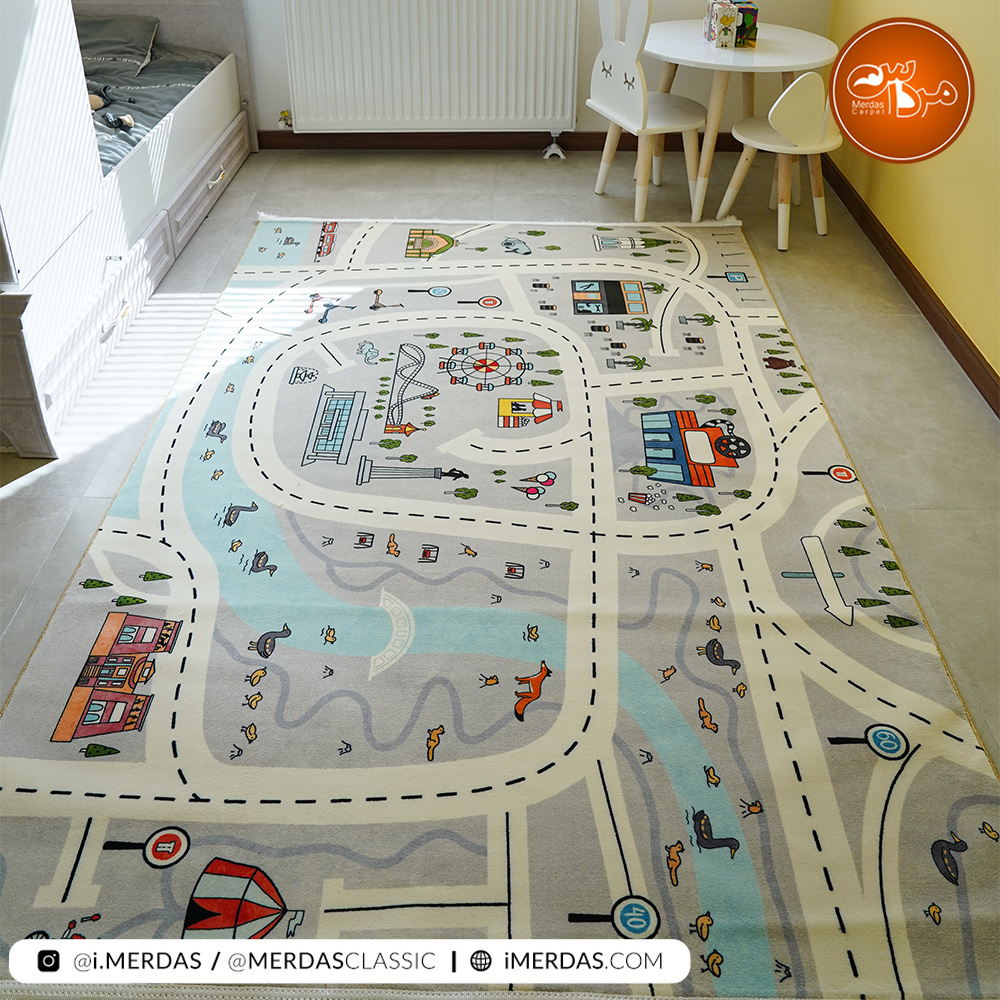 فرش کودک کد 15213 زمینه تمام رنگ