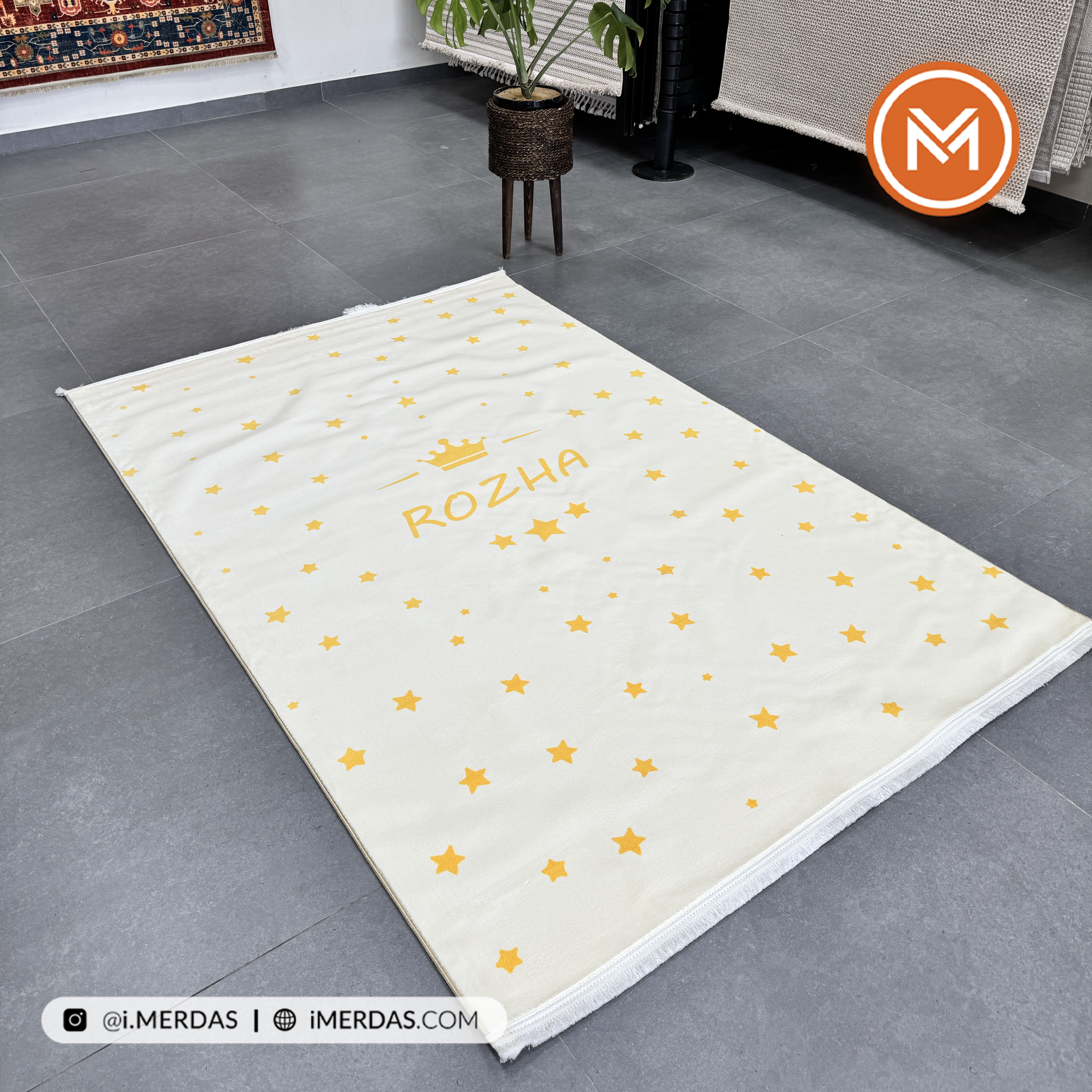 فرش کودک کد 13446 زمینه کرم