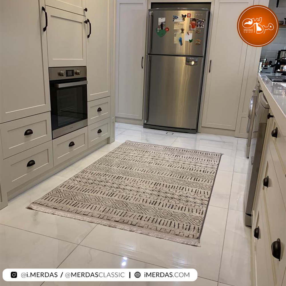 فرش آشپزخانه مراکشی کد 41296 زمینه کرم