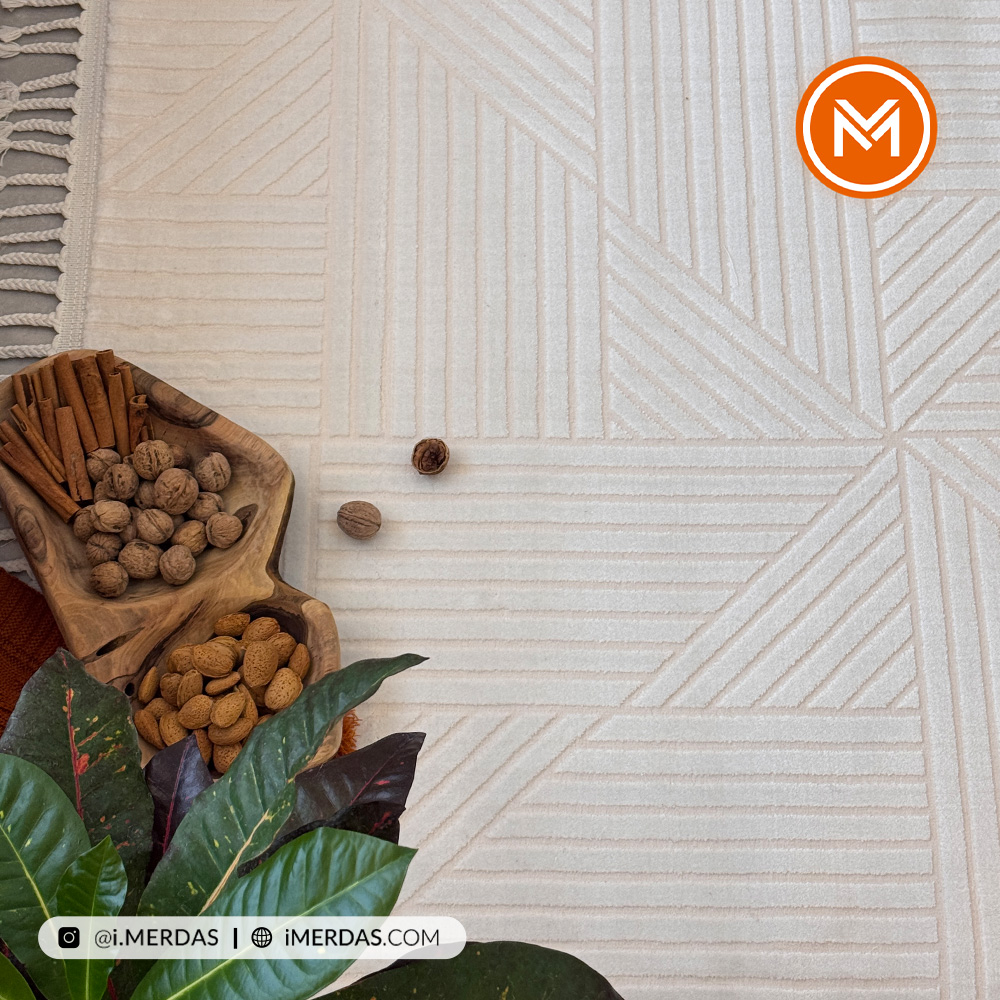 فرش ایکیا کد 42311 زمینه کرم