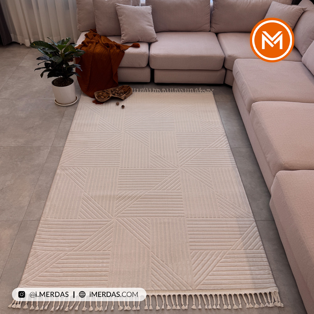 فرش ایکیا کد 42311 زمینه کرم