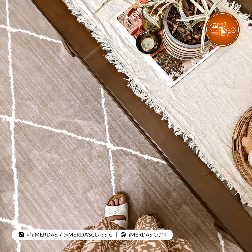 فرش مراکشی کد 41278 زمینه بژ