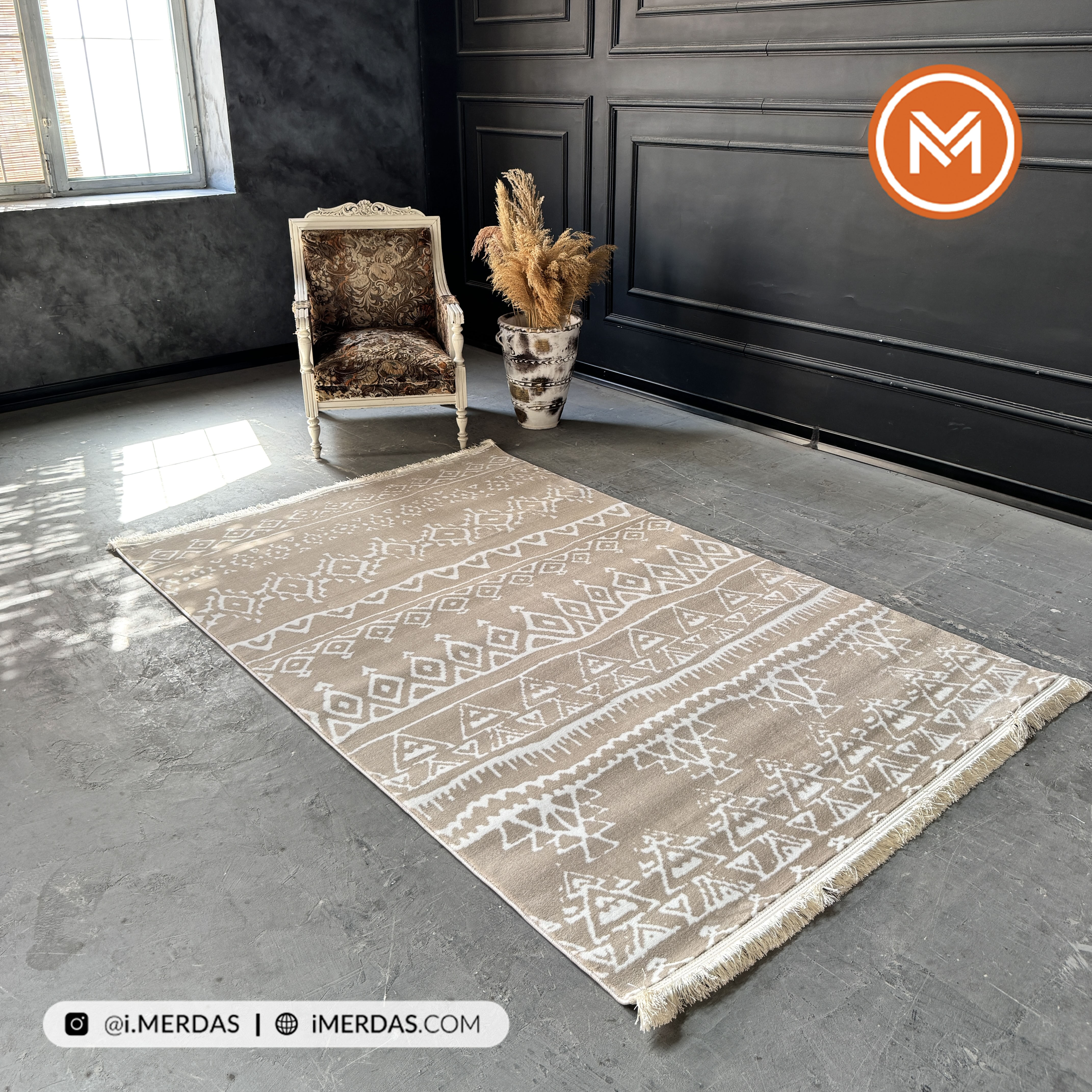 فرش مراکشی اختصاصی کد 41301 زمینه بژ