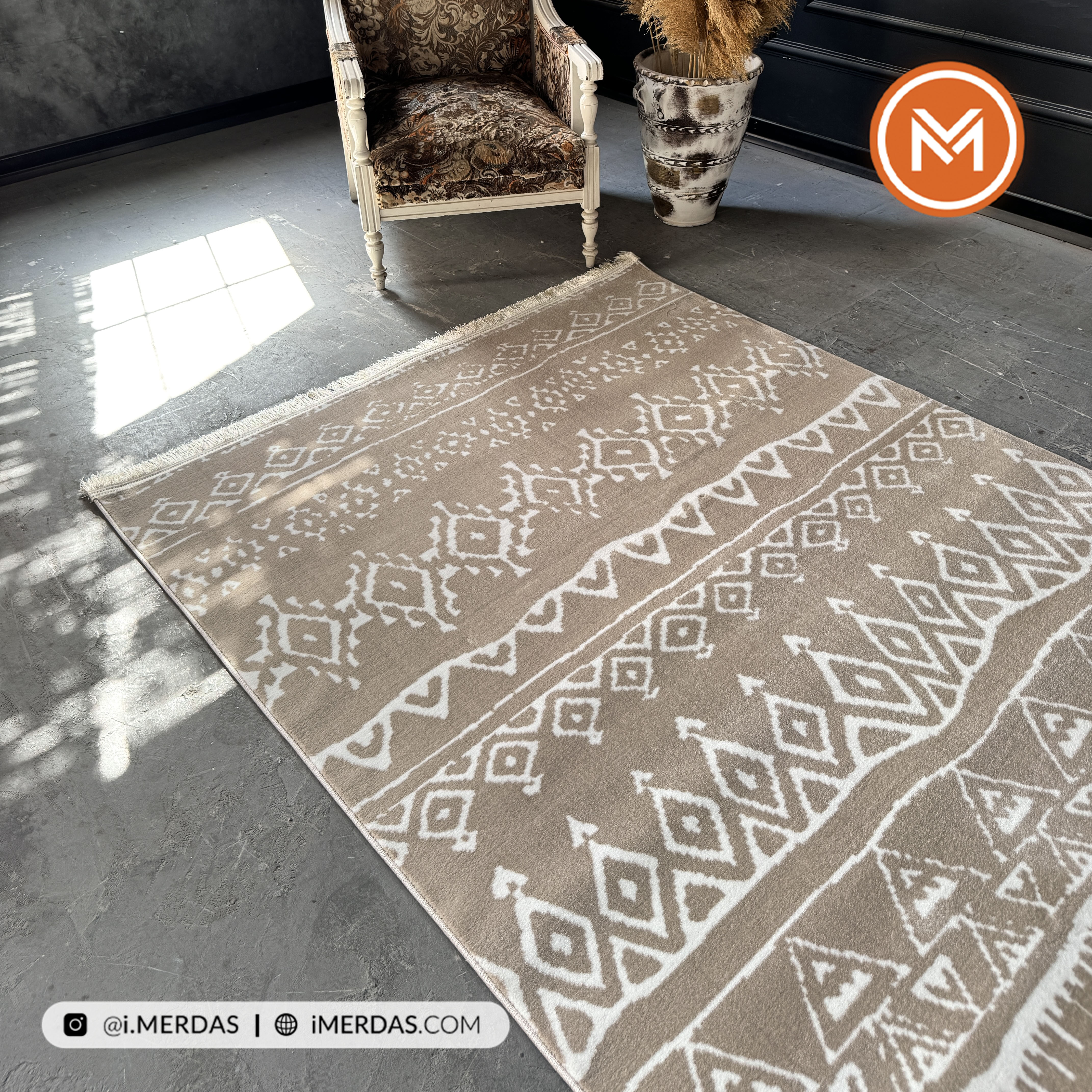 فرش مراکشی اختصاصی کد 41301 زمینه بژ