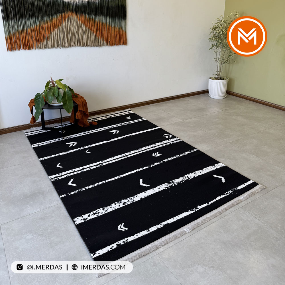 فرش مراکشی کد 41303 زمینه مشکی