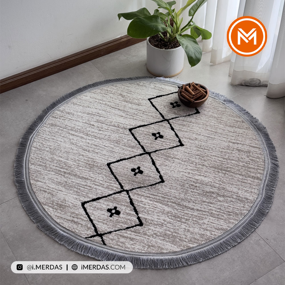 فرش مراکشی کد 41325 زمینه کرم