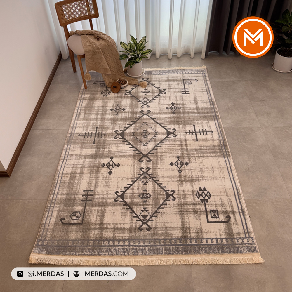 فرش مراکشی کد 42305 زمینه کرم