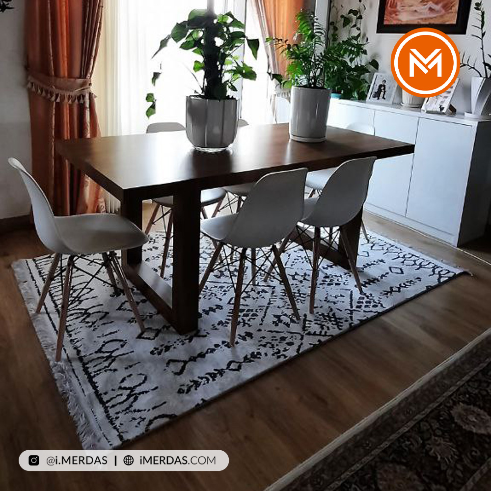فرش ناهارخوری کد 41294 زمینه کرم