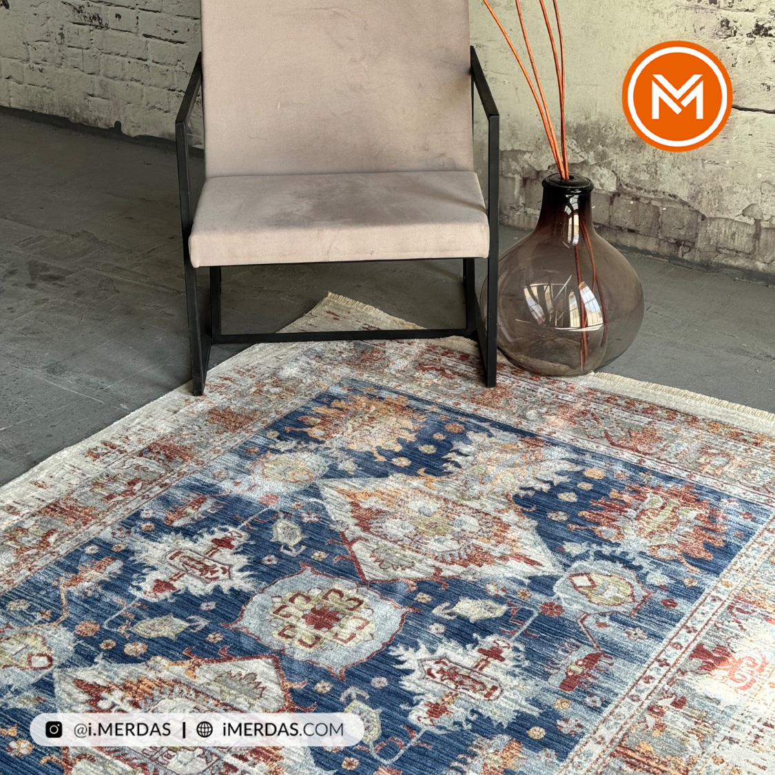 فرش وینتیج کد B7310 زمینه تمام رنگ