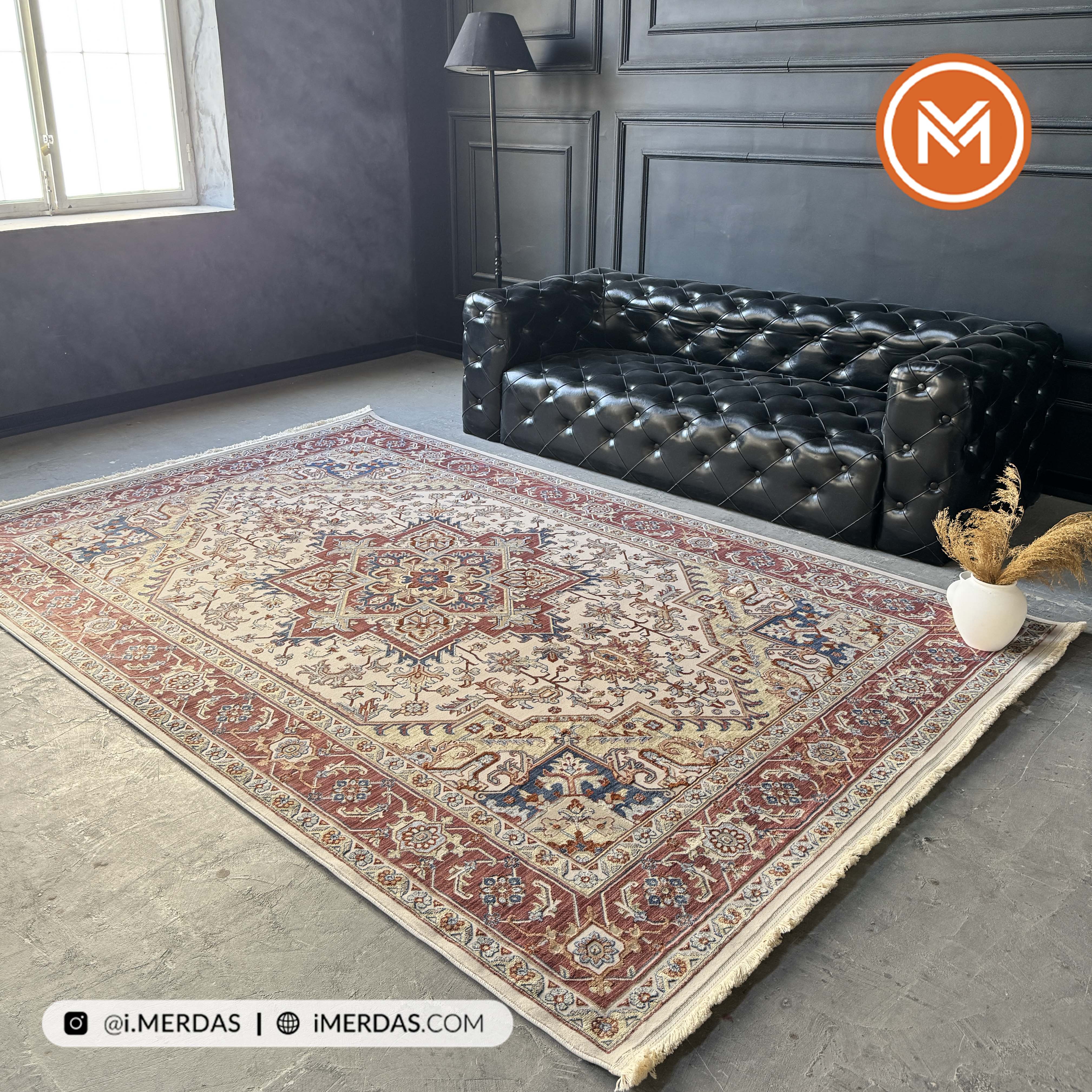 فرش وینتیج کد 8010CL زمینه تمام رنگ