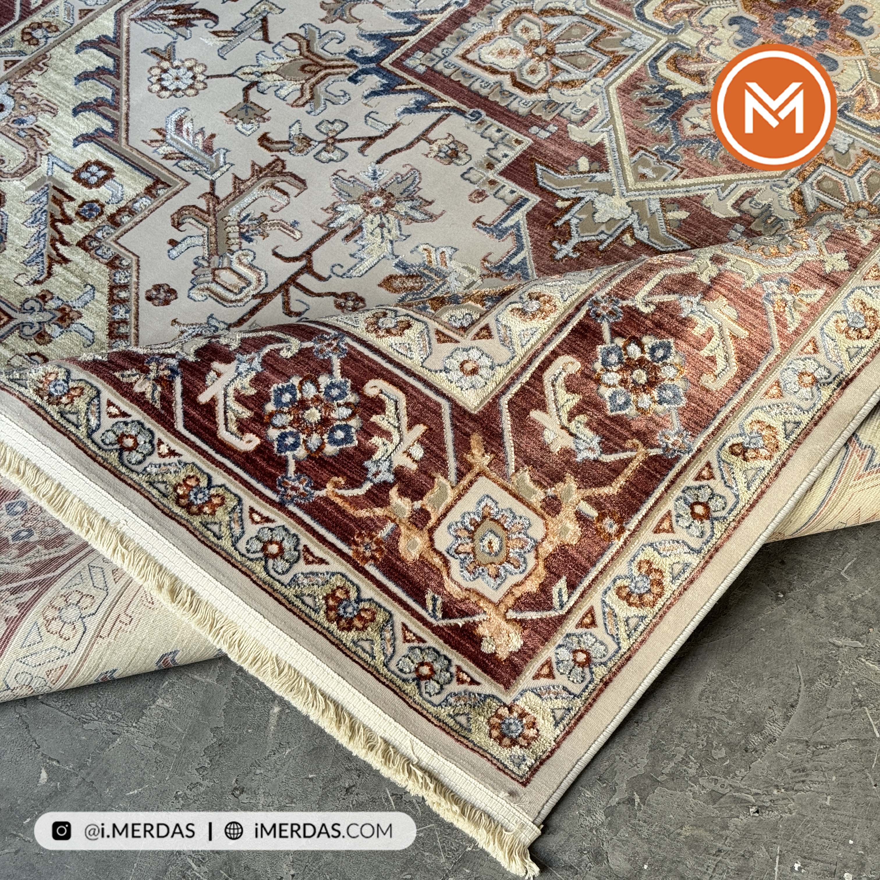 فرش وینتیج کد 8010CL زمینه تمام رنگ