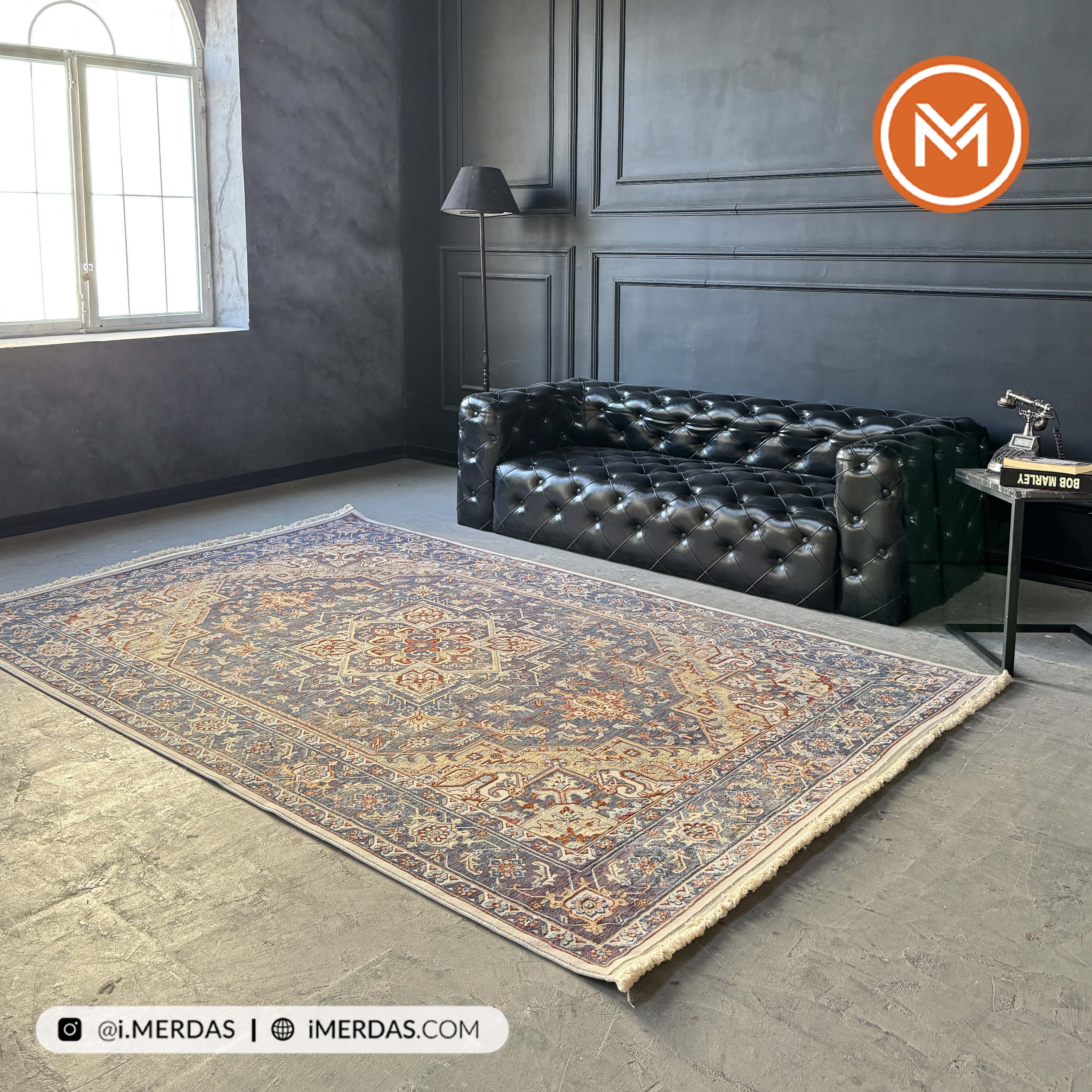 فرش وینتیج کد 8010SG زمینه تمام رنگ