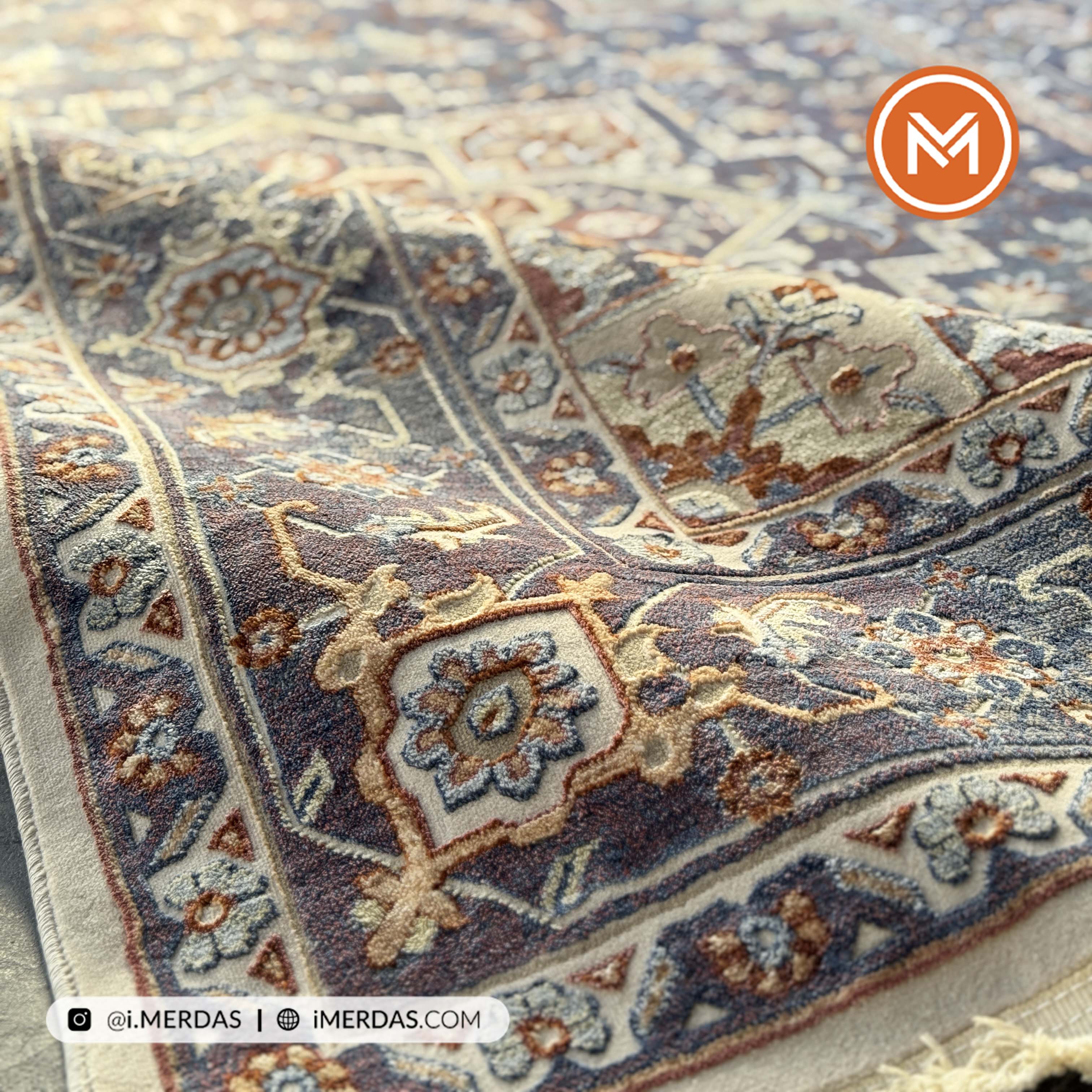 فرش وینتیج کد 8010SG زمینه تمام رنگ