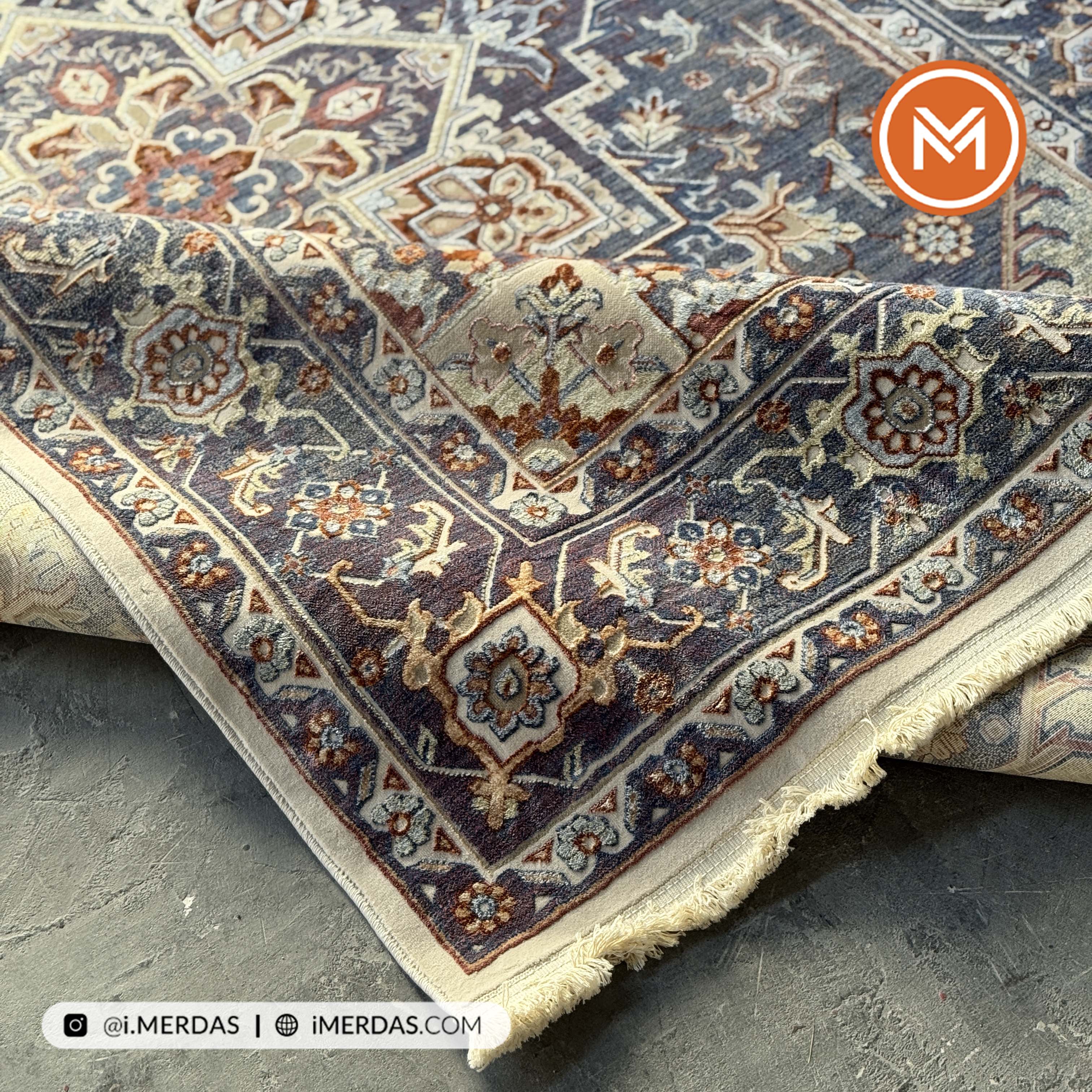 فرش وینتیج کد 8010SG زمینه تمام رنگ