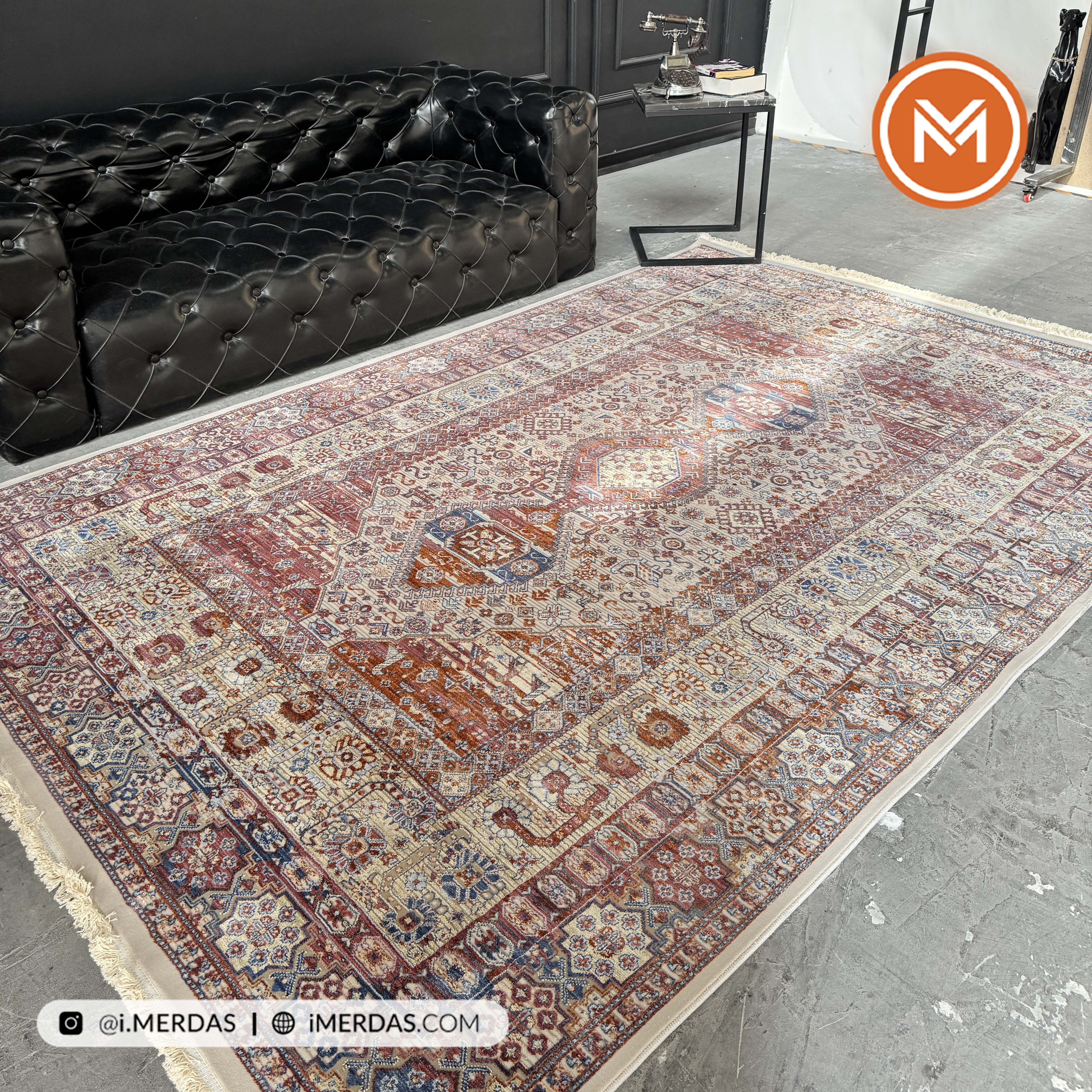 فرش وینتیج کد 8015CG زمینه تمام رنگ