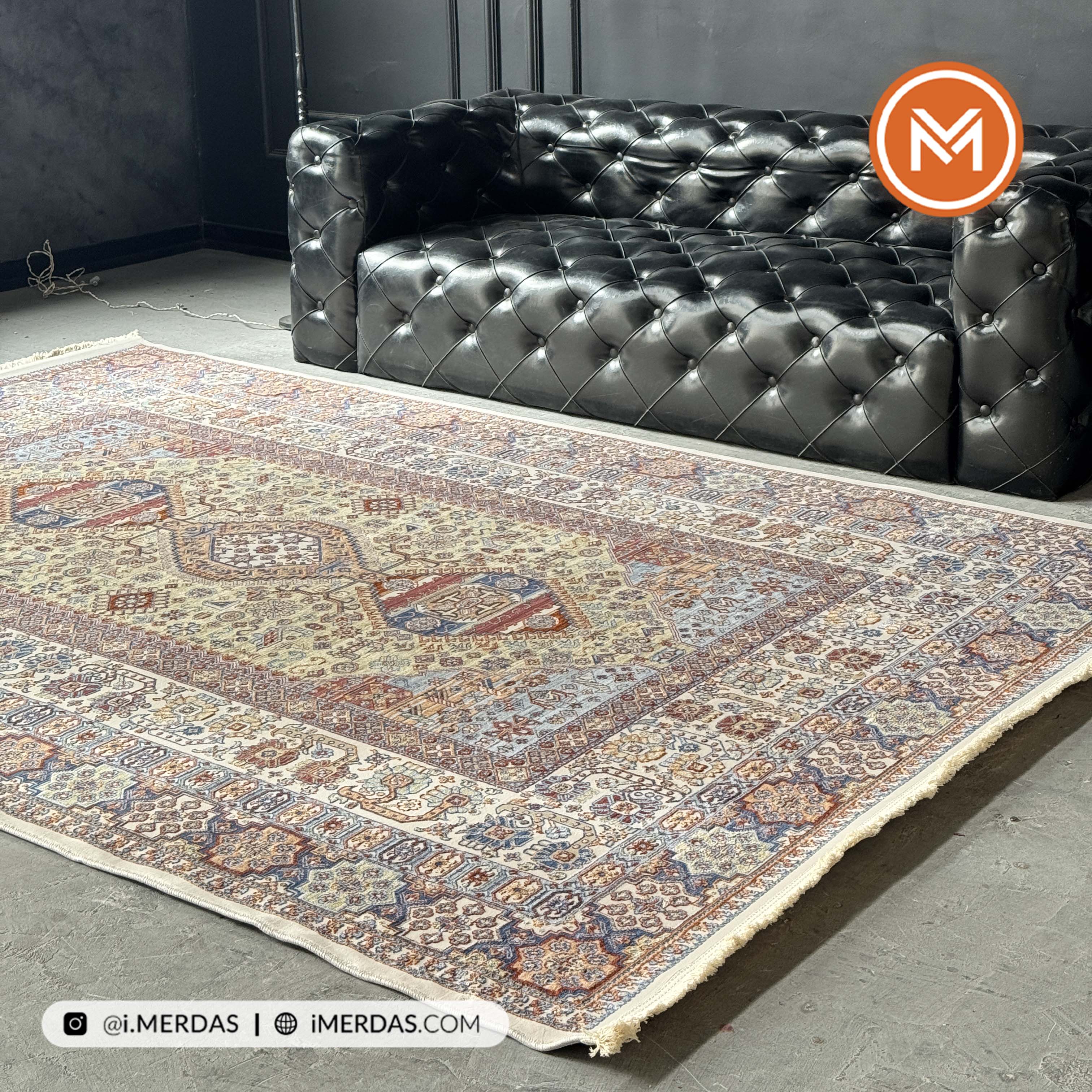 فرش وینتیج کد 8015GC زمینه تمام رنگ