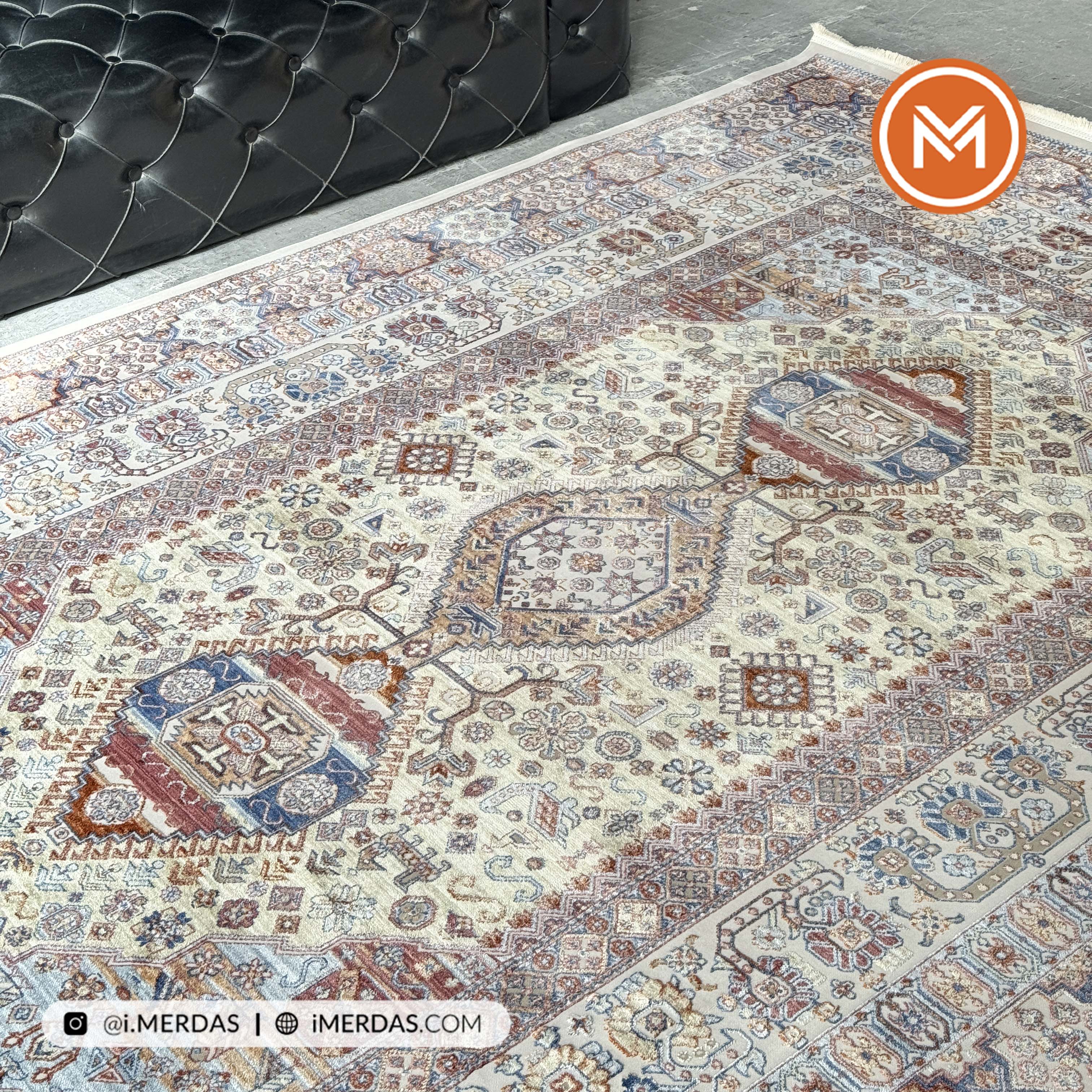 فرش وینتیج کد 8015GC زمینه تمام رنگ