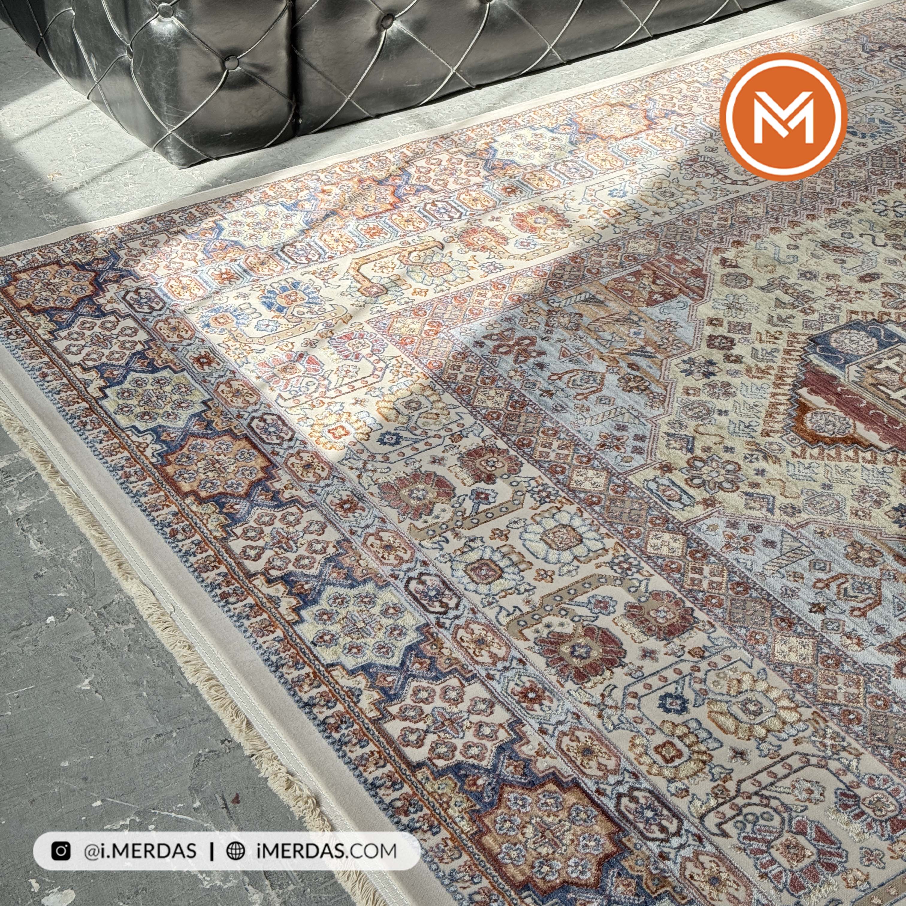فرش وینتیج کد 8015GC زمینه تمام رنگ