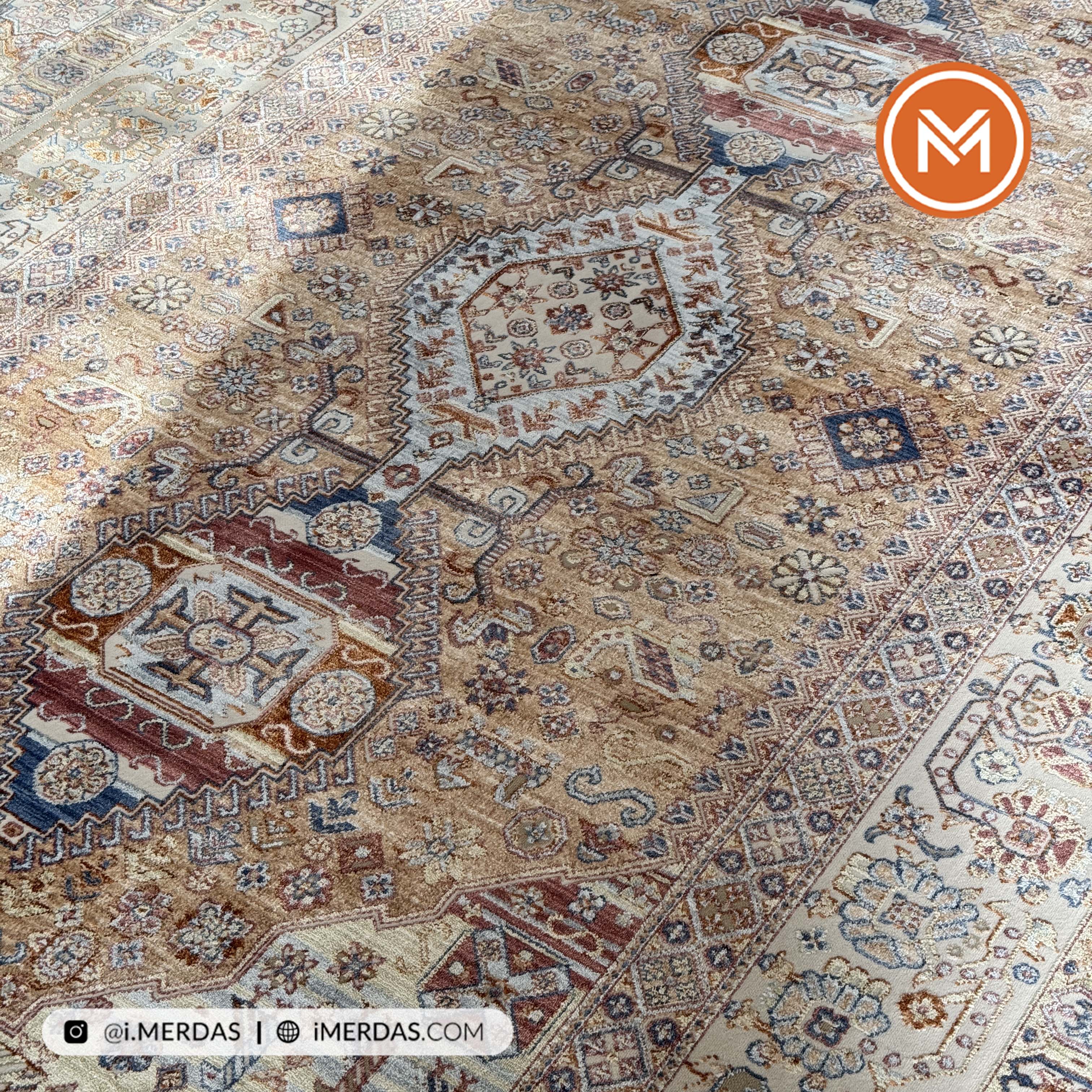 فرش وینتیج کد 8015MC زمینه تمام رنگ