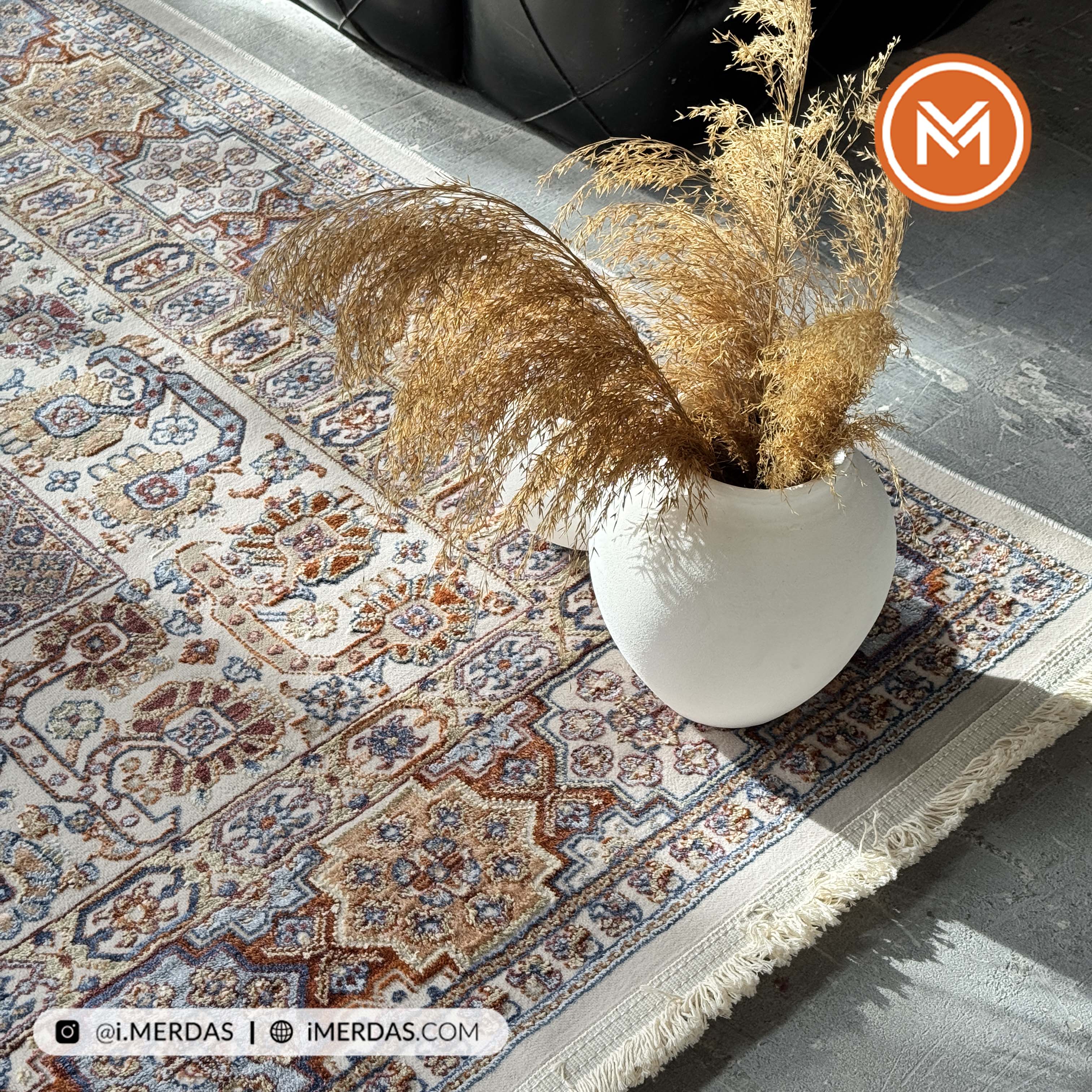 فرش وینتیج کد 8015MC زمینه تمام رنگ