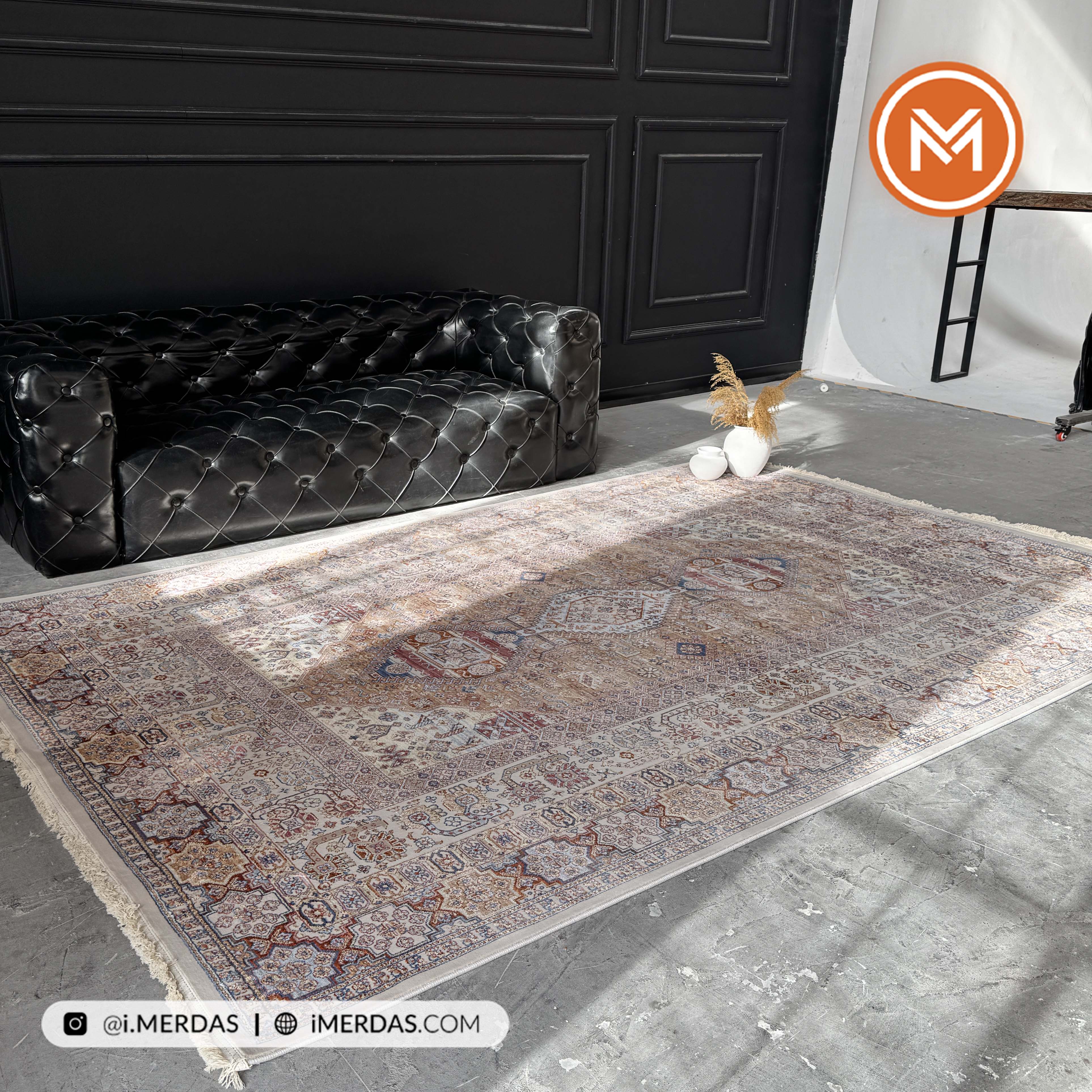 فرش وینتیج کد 8015MC زمینه تمام رنگ