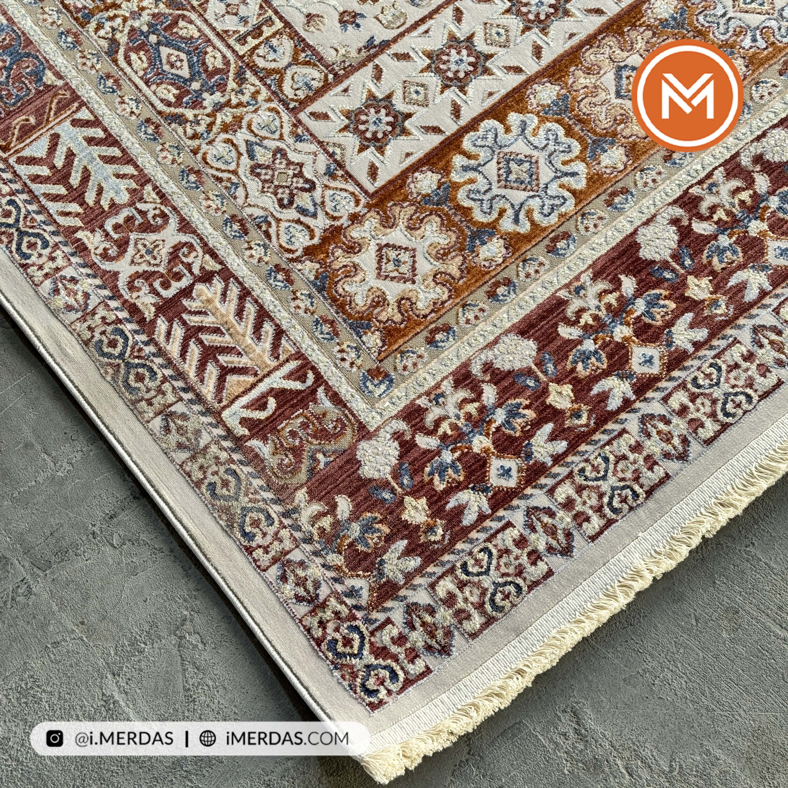فرش وینتیج کد 8016AC زمینه تمام رنگ