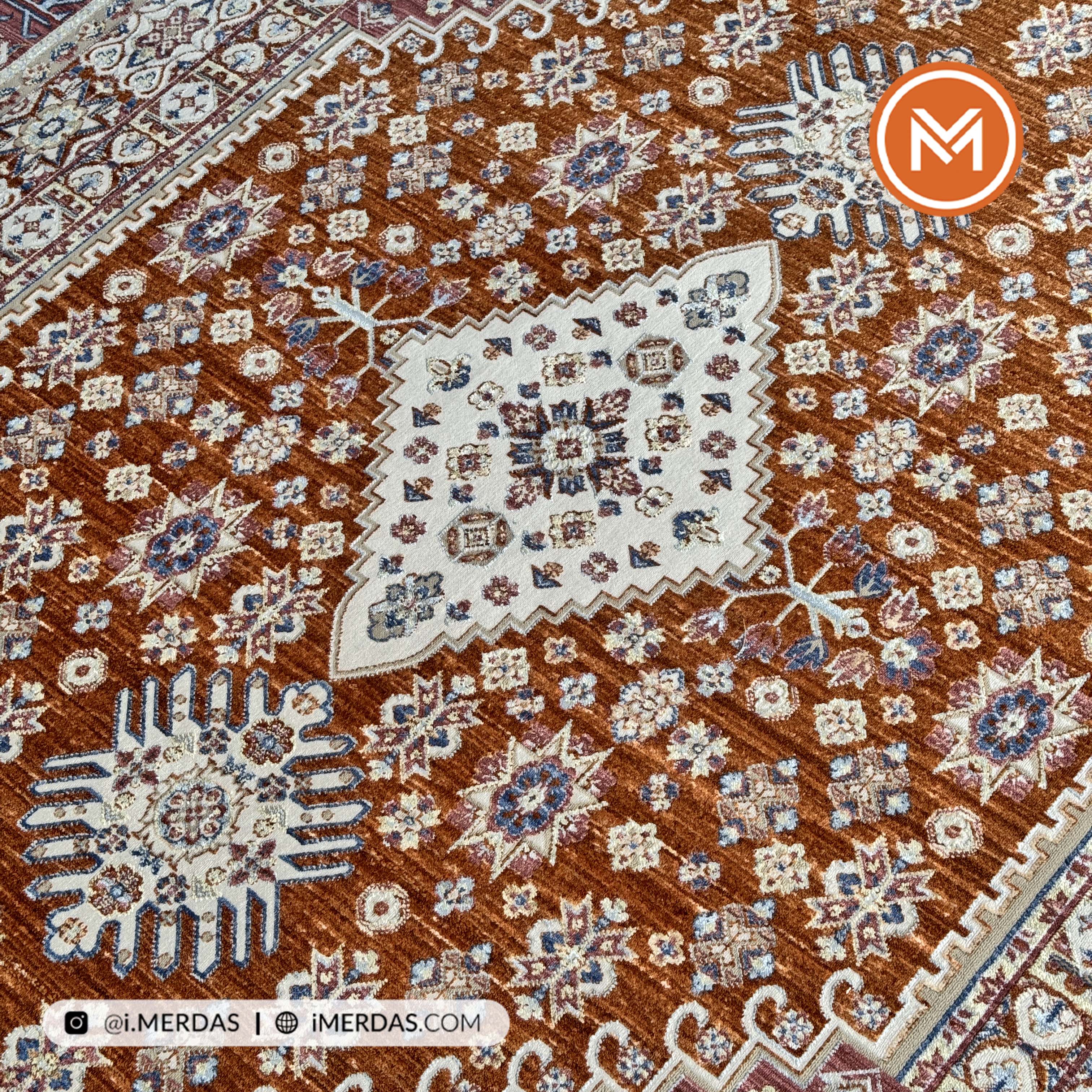 فرش وینتیج کد 8016AC زمینه تمام رنگ