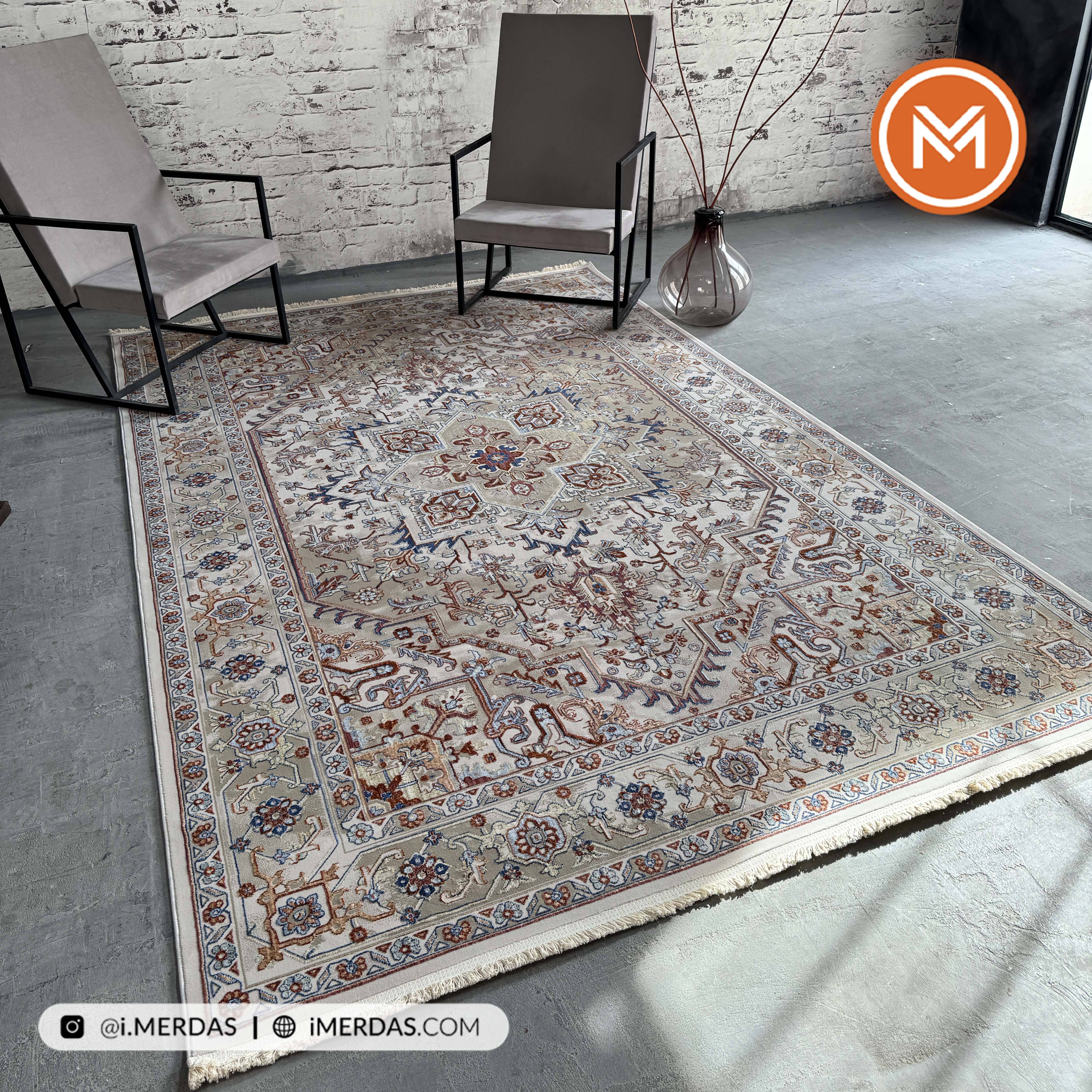 فرش وینتیج کد 8310FC زمینه تمام رنگ