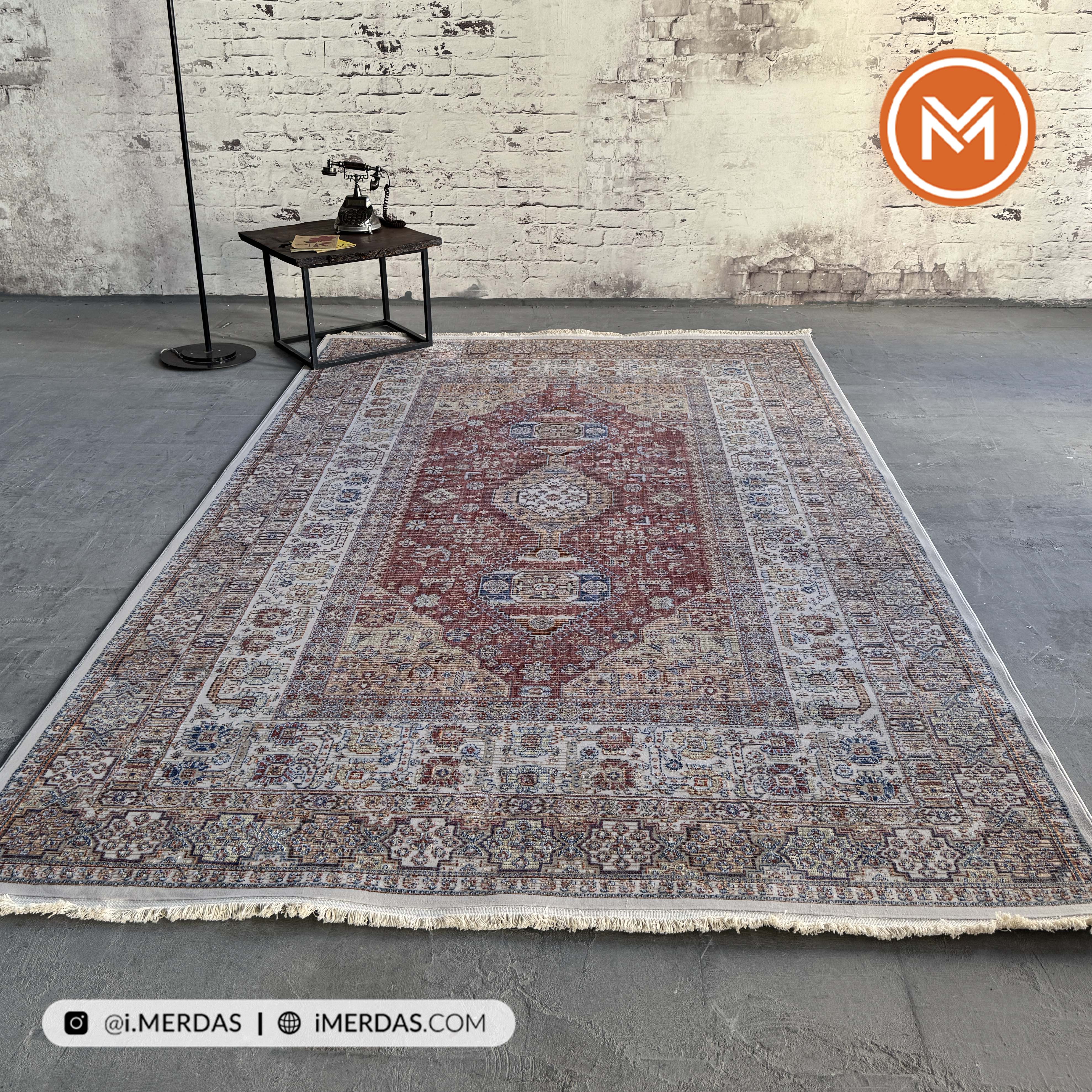 فرش وینتیج کد 8315LC زمینه تمام رنگ