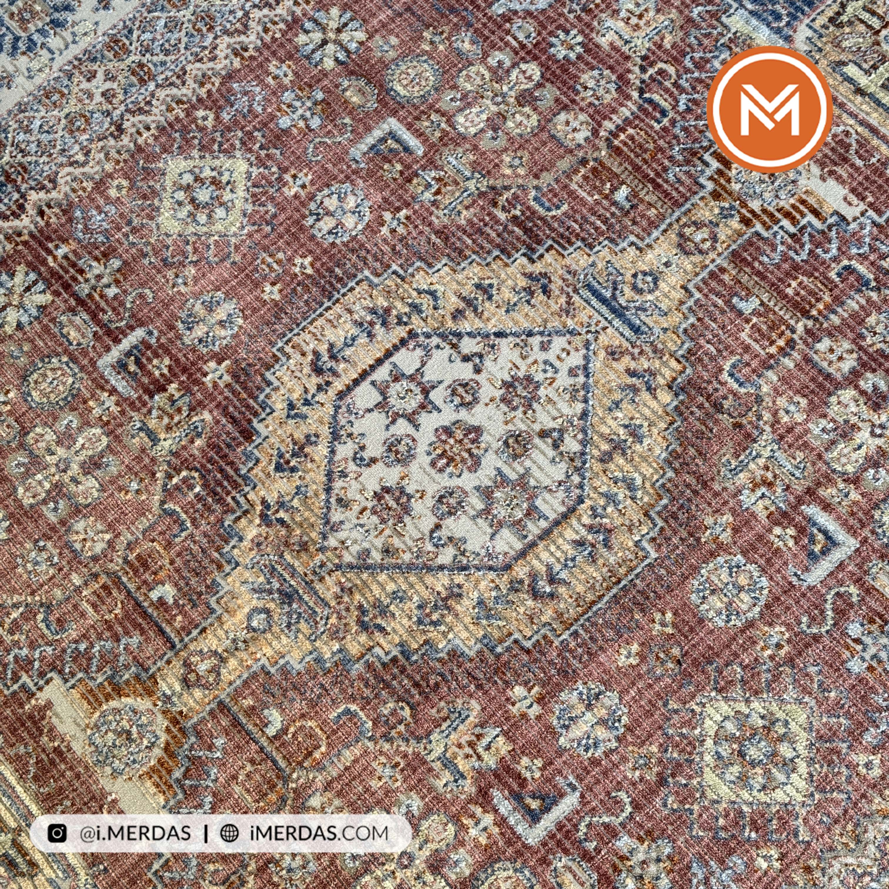 فرش وینتیج کد 8315LC زمینه تمام رنگ