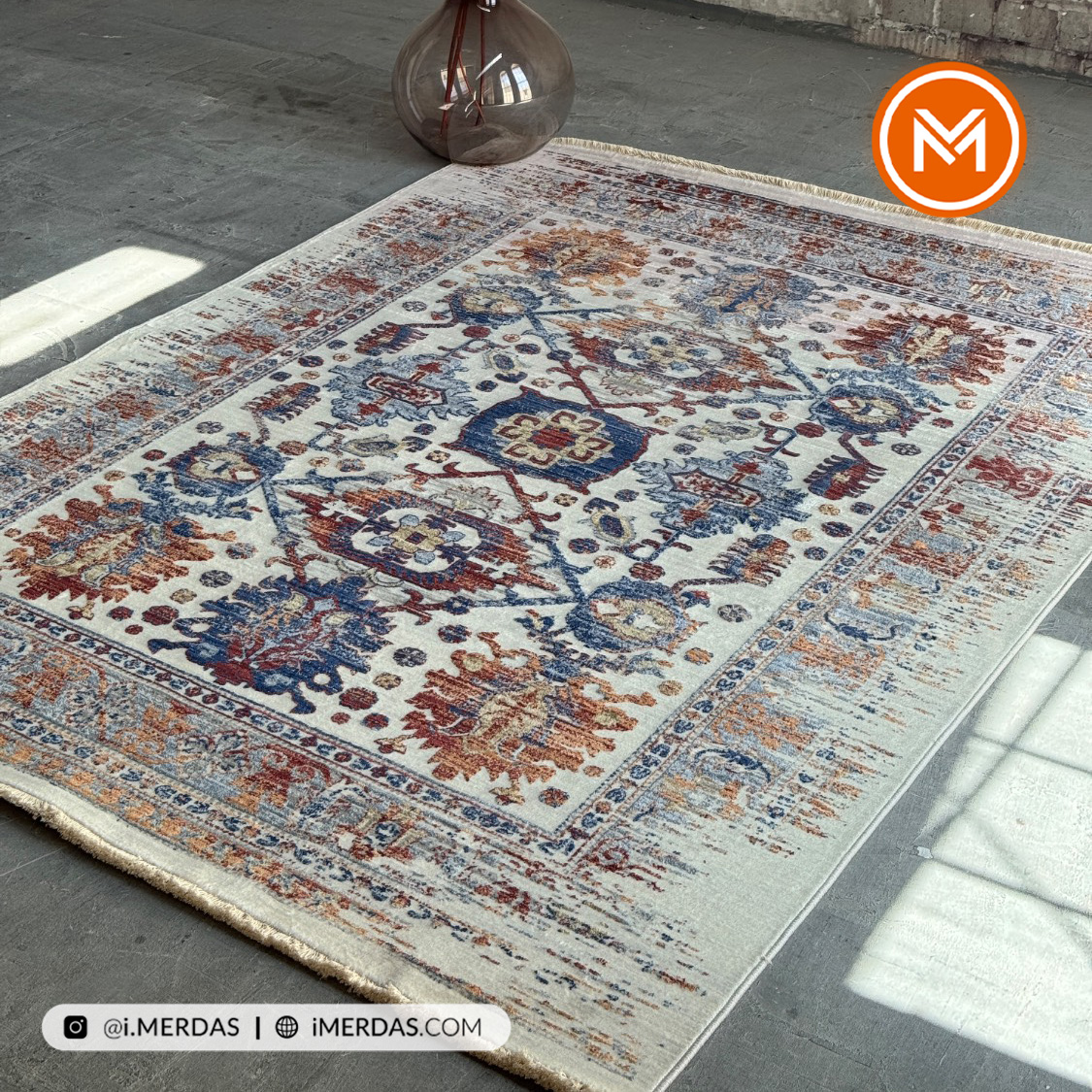 فرش وینتیج کد A7310 زمینه تمام رنگ