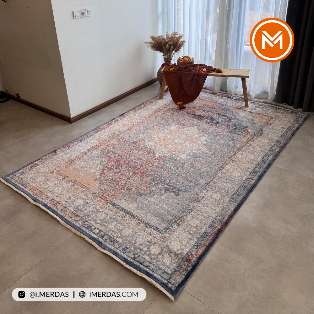 فرش وینتیج کد D7303 زمینه تمام رنگ