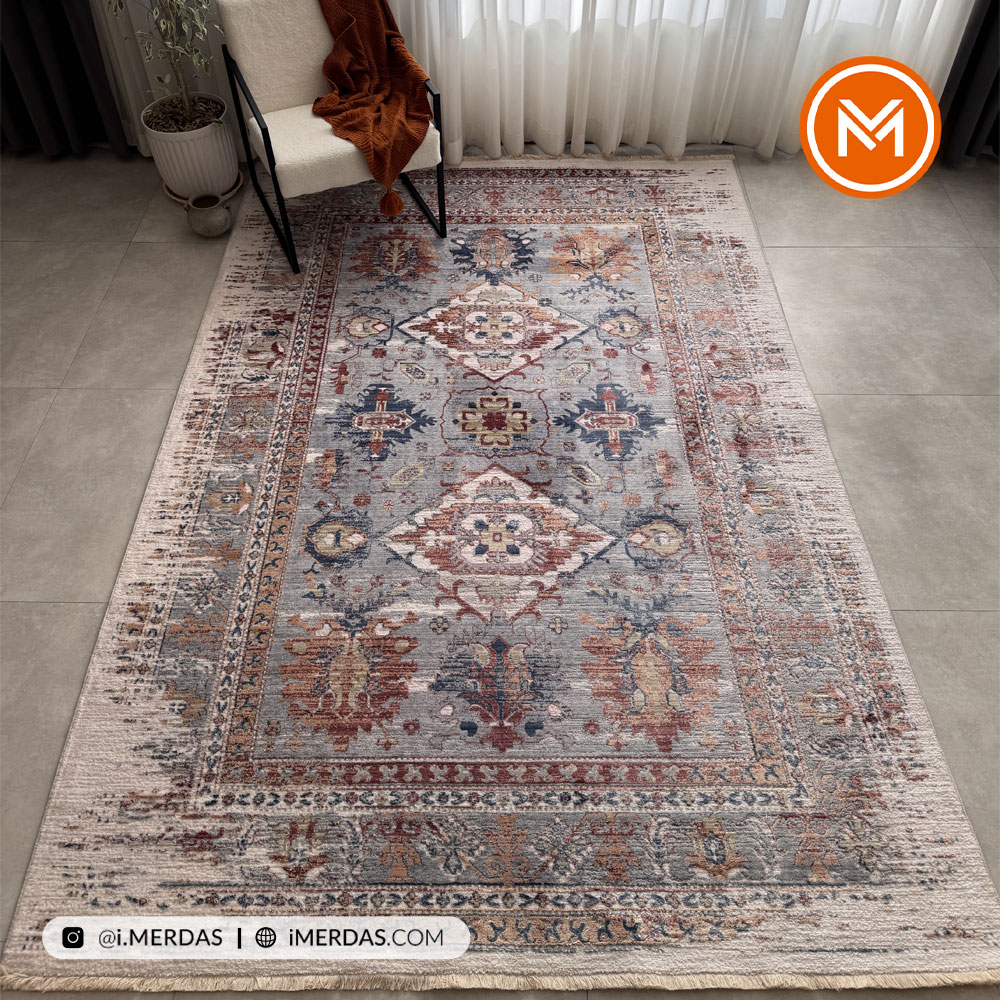 فرش وینتیج کد D7310 زمینه تمام رنگ