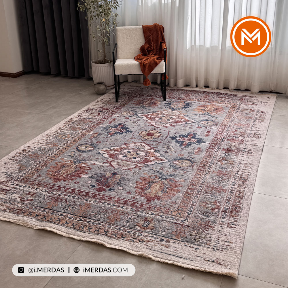 فرش وینتیج کد D7310 زمینه تمام رنگ