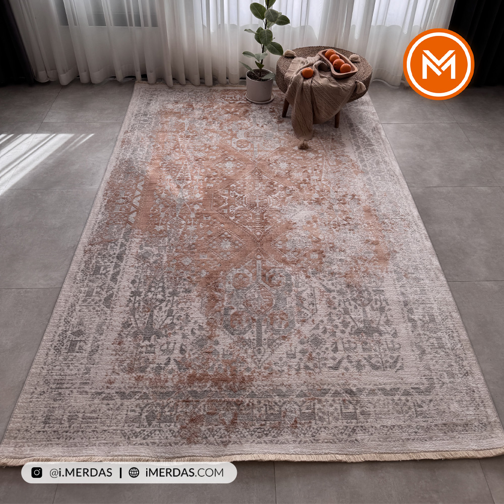 فرش وینتیج کد E7304 زمینه تمام رنگ