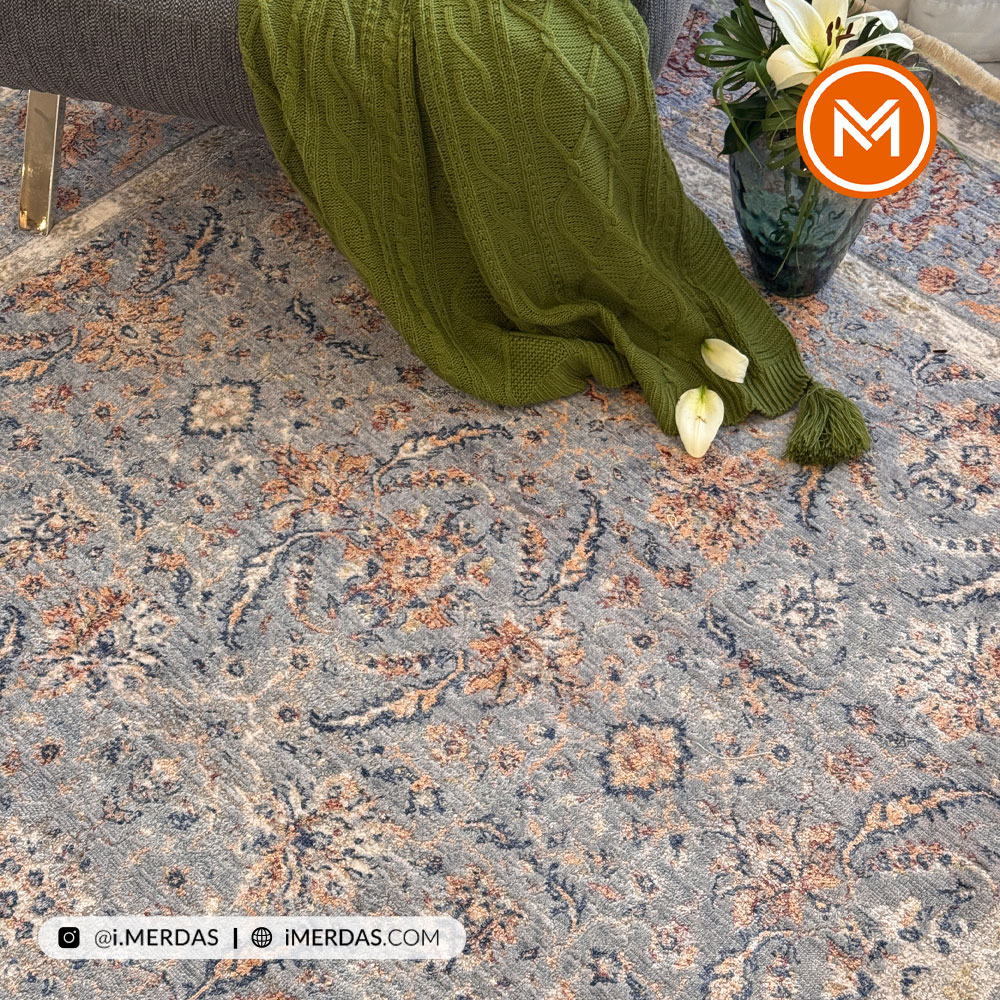 فرش وینتیج کد F7301 زمینه تمام رنگ