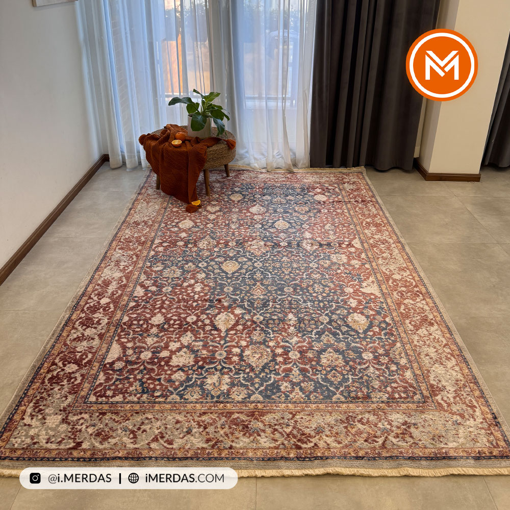 فرش وینتیج کد R7302 زمینه تمام رنگ