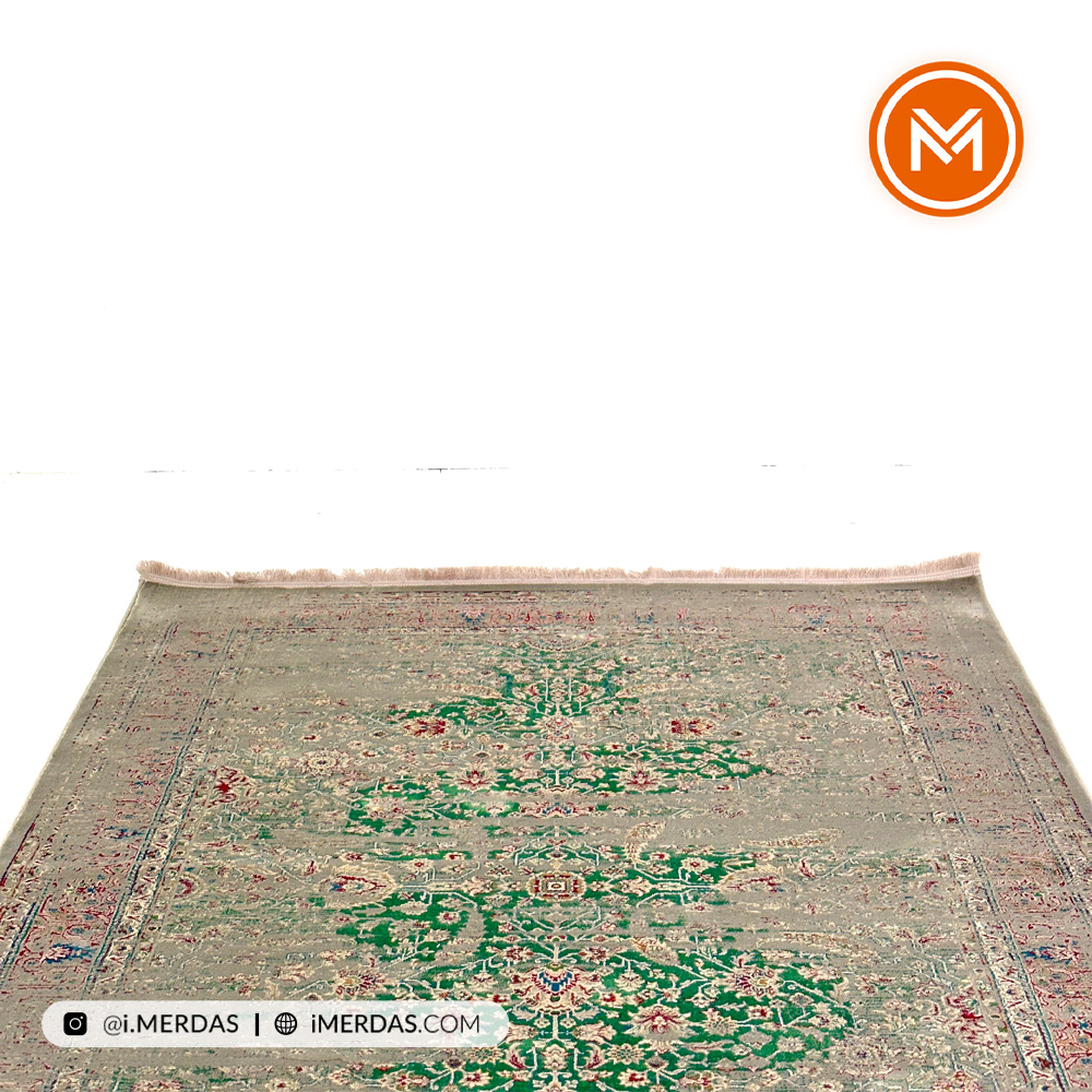 فرش وینتیج کد 10AY0021 زمینه سبز