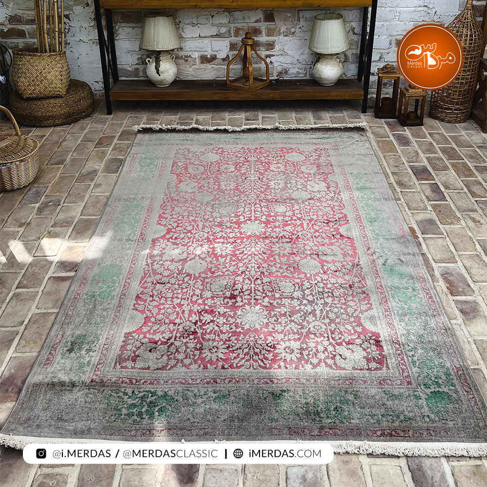 فرش وینتیج hr کد 166 زمینه تمام رنگ