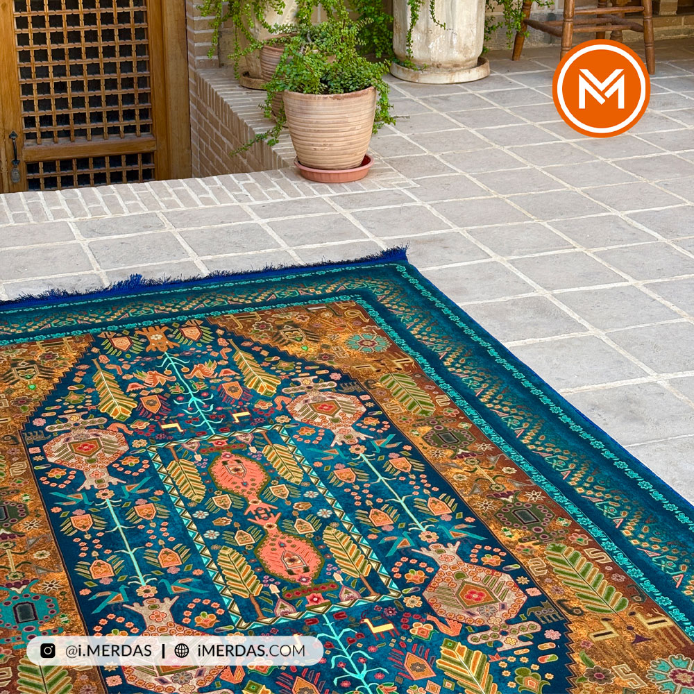 فرش کهنه نما کد AAJ1010 زمینه تمام رنگ