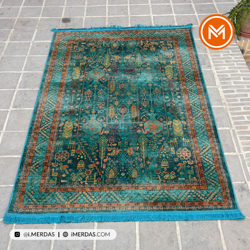 فرش کهنه نما کد AAJ1012 زمینه تمام رنگ