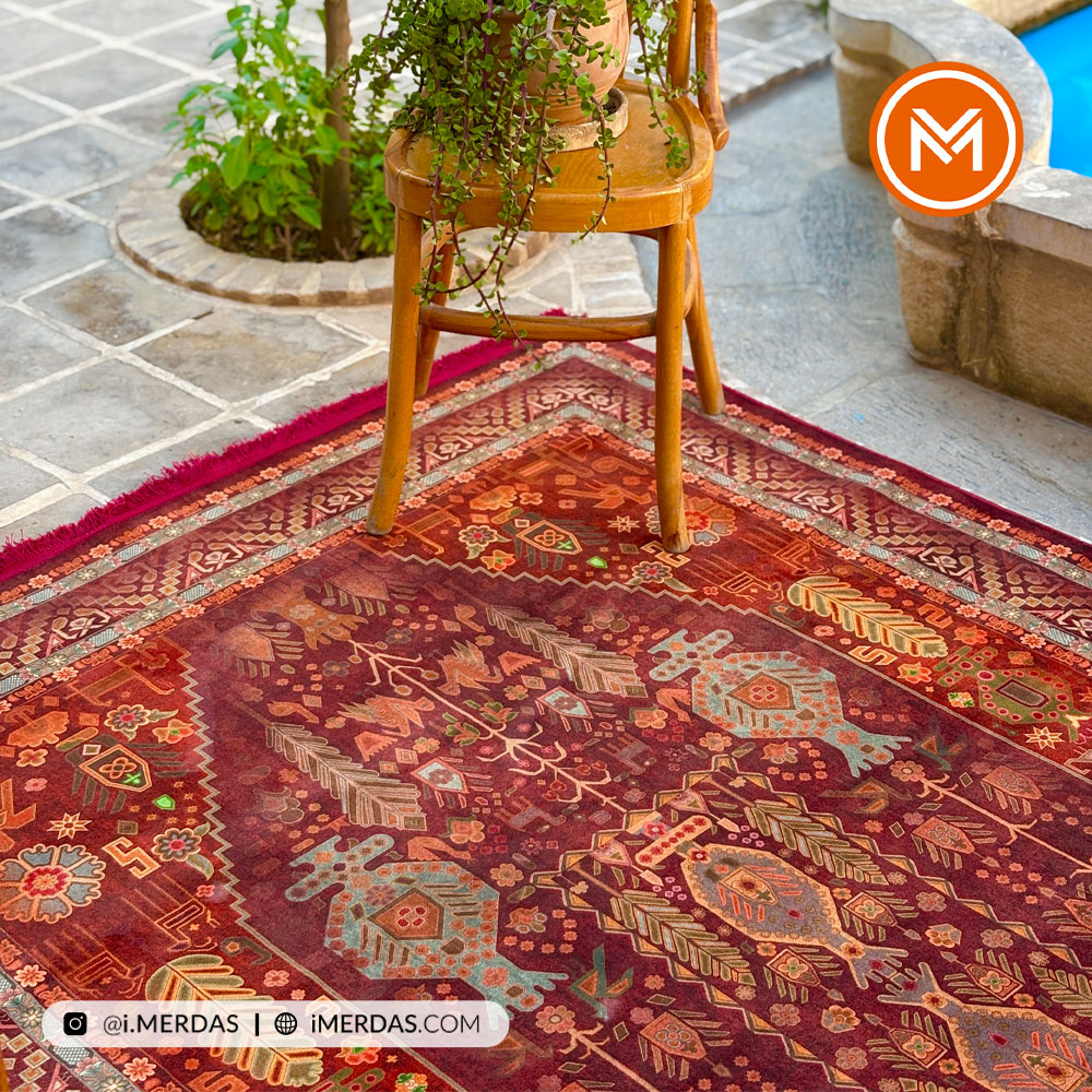 فرش کهنه نما کد AAJ1014 زمینه تمام رنگ