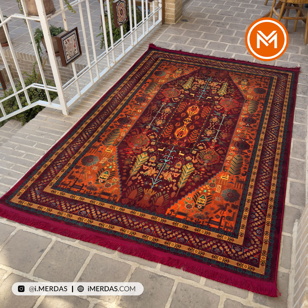 فرش کهنه نما کد AAJ1016 زمینه تمام رنگ