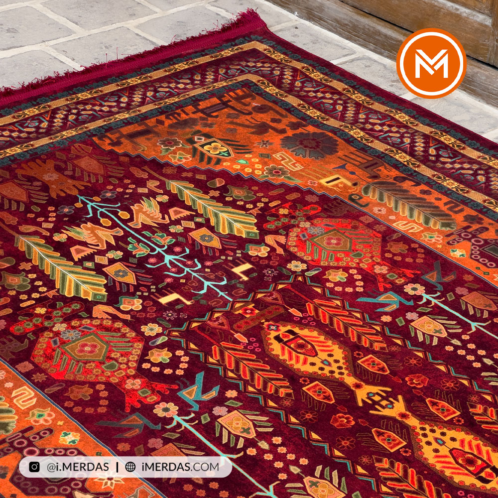 فرش کهنه نما کد AAJ1016 زمینه تمام رنگ