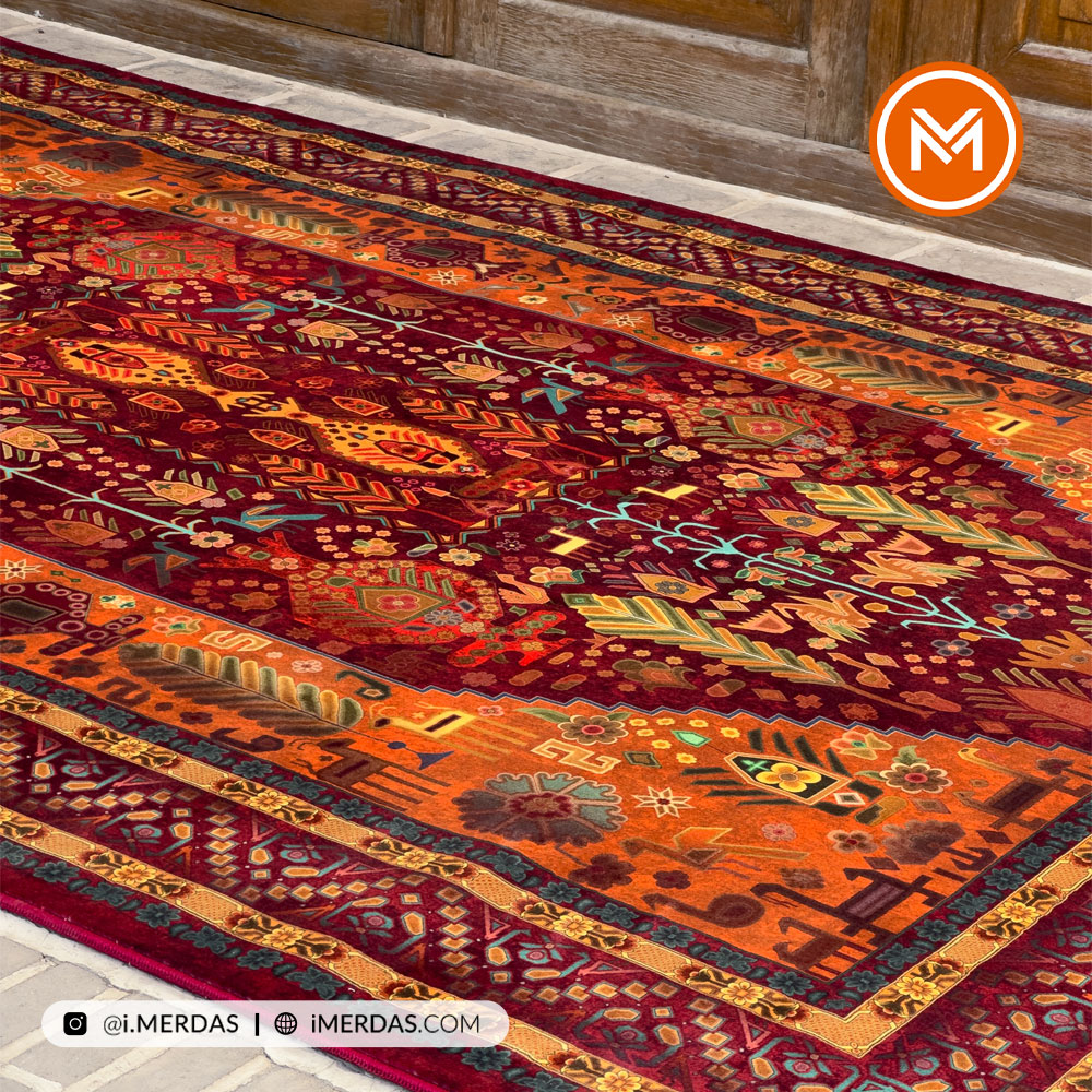 فرش کهنه نما کد AAJ1016 زمینه تمام رنگ